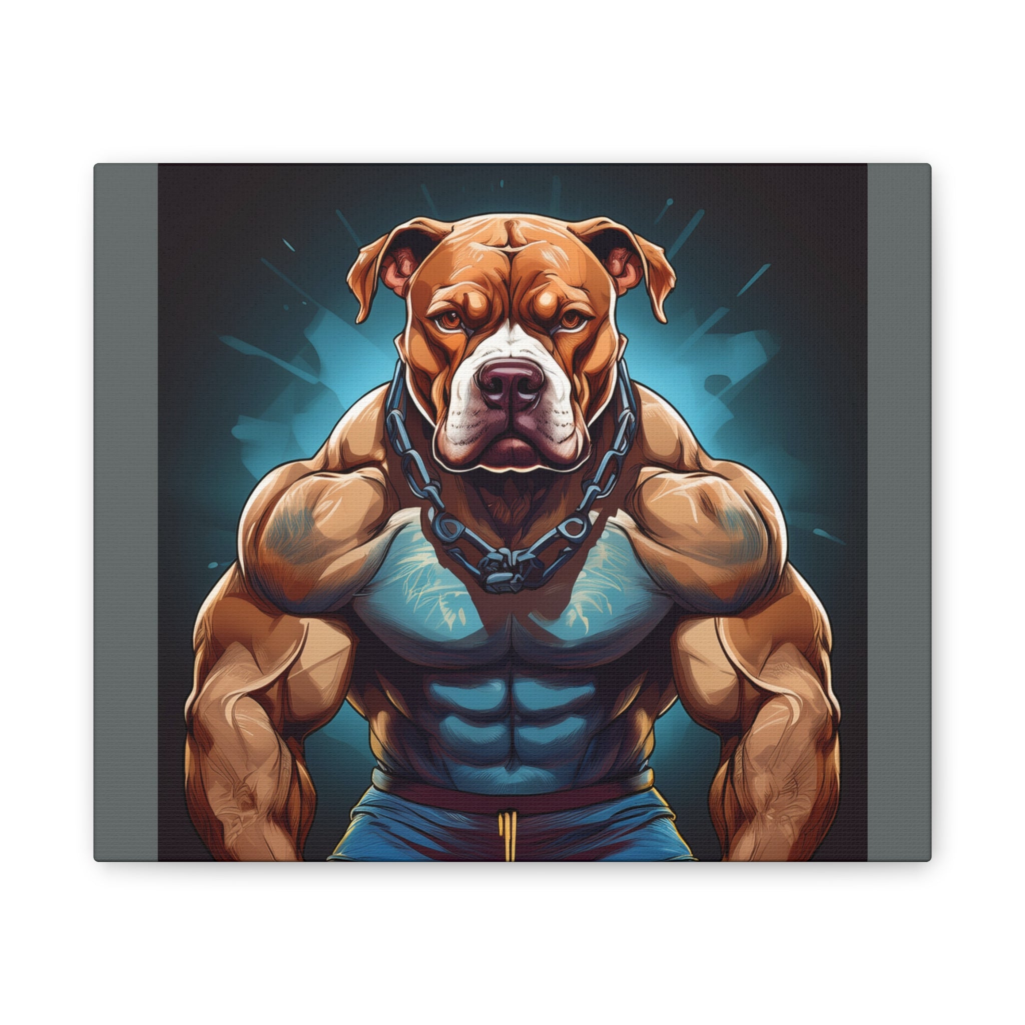 Pitbull Body Builder Cavas Painting
