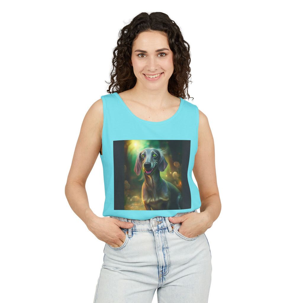 Silver Grey Dachshund Unisex Tank Top
