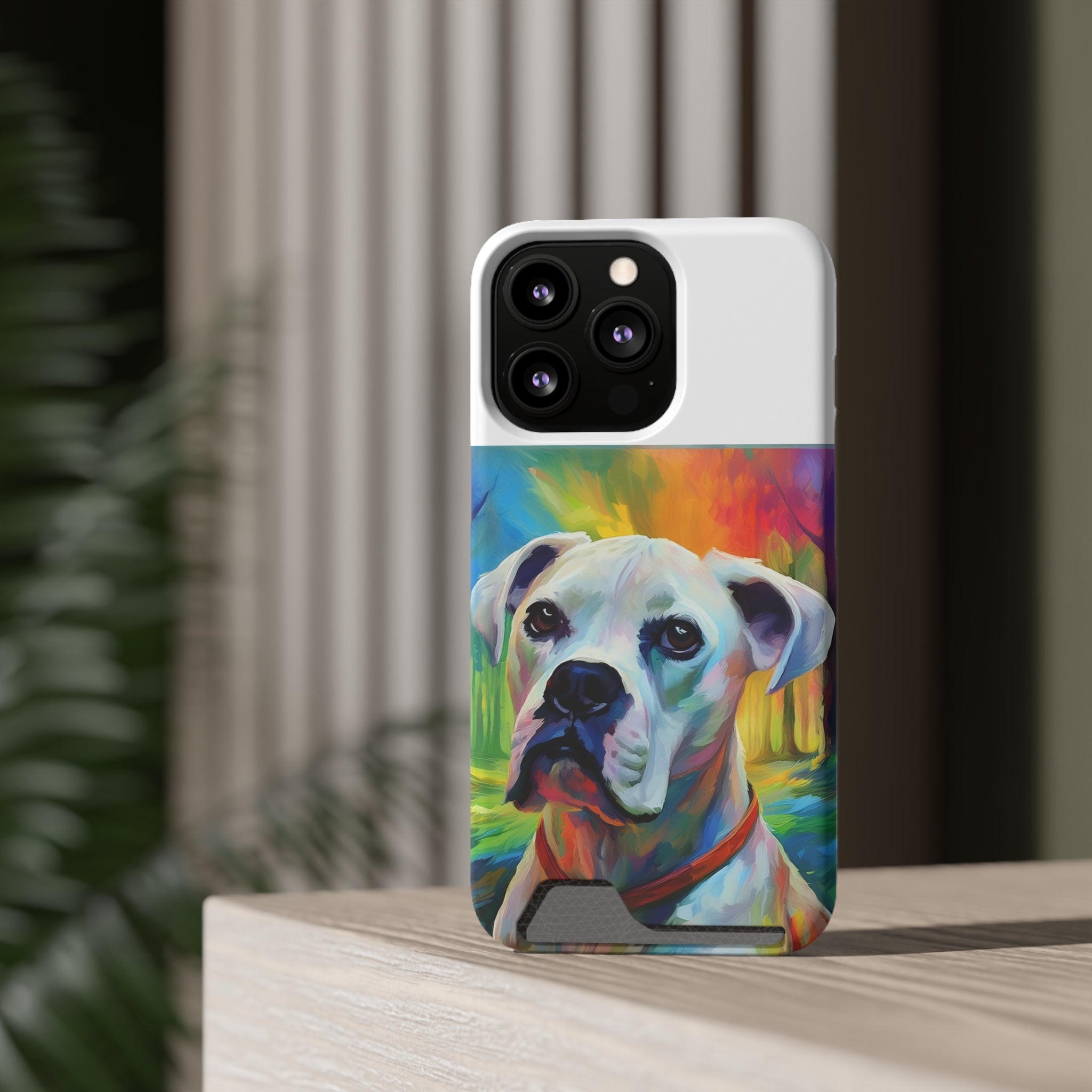 Boxer Rainbow Sky Phone Case with Card Holder