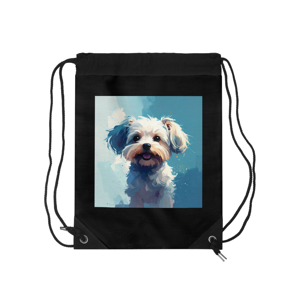 White Frost Yorkie Drawstring Bag