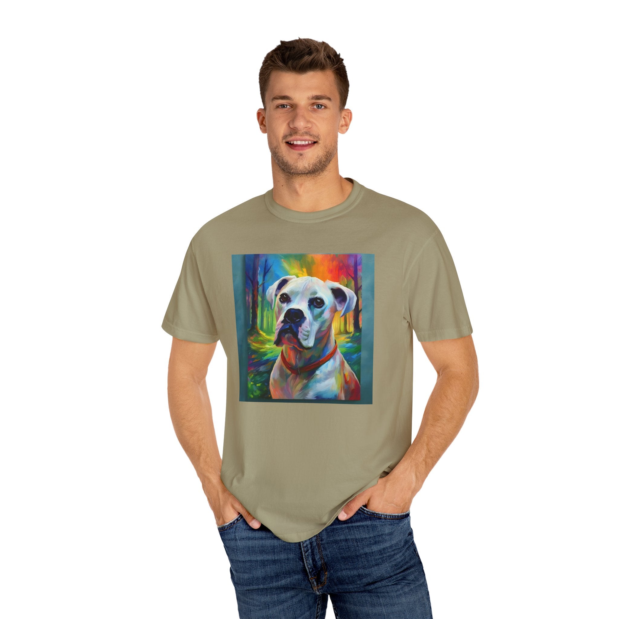 Boxer Rainbow Sky Unisex Garment-Dyed T-shirt