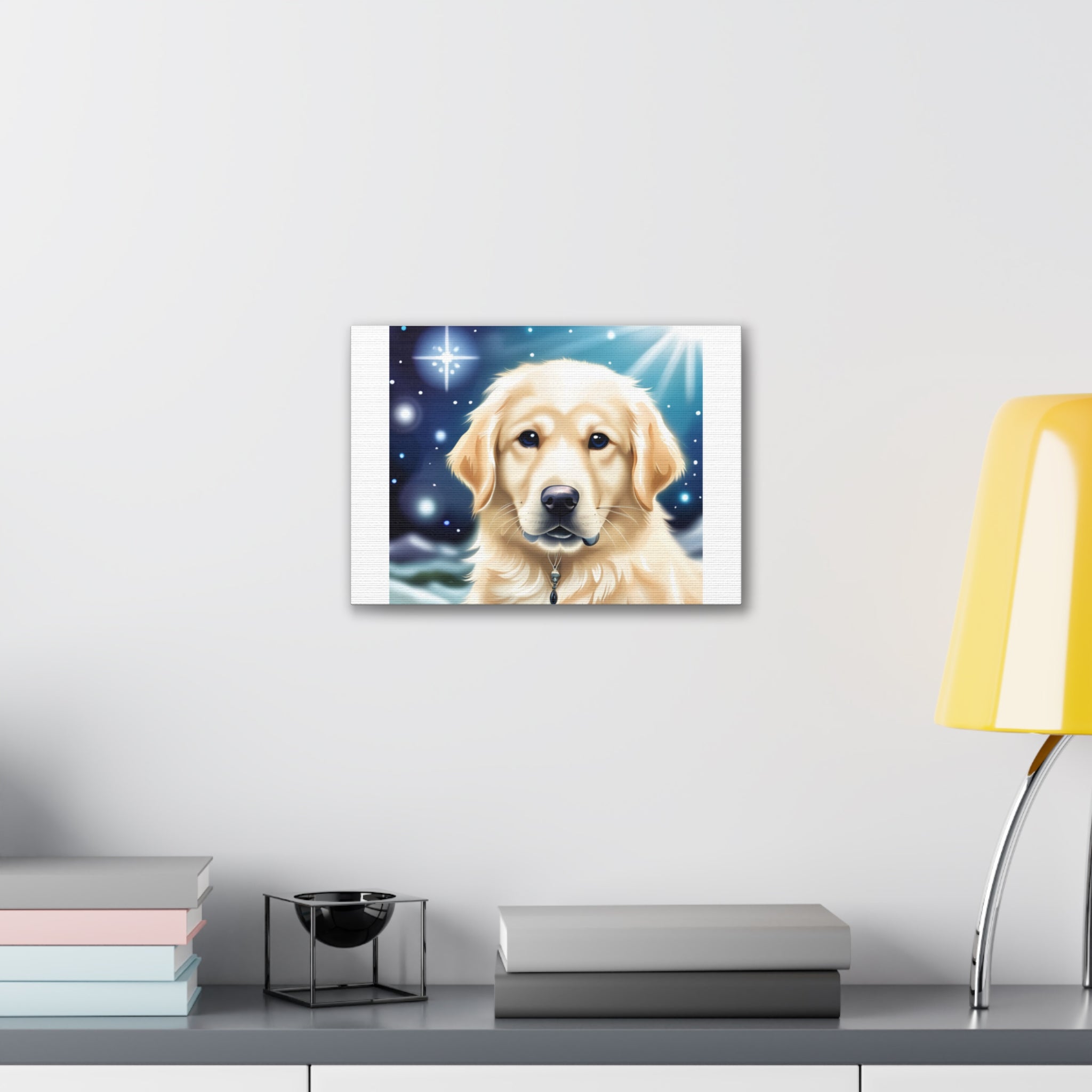 Golden Retriever Stary Night Canvas Stretched, 0.75"