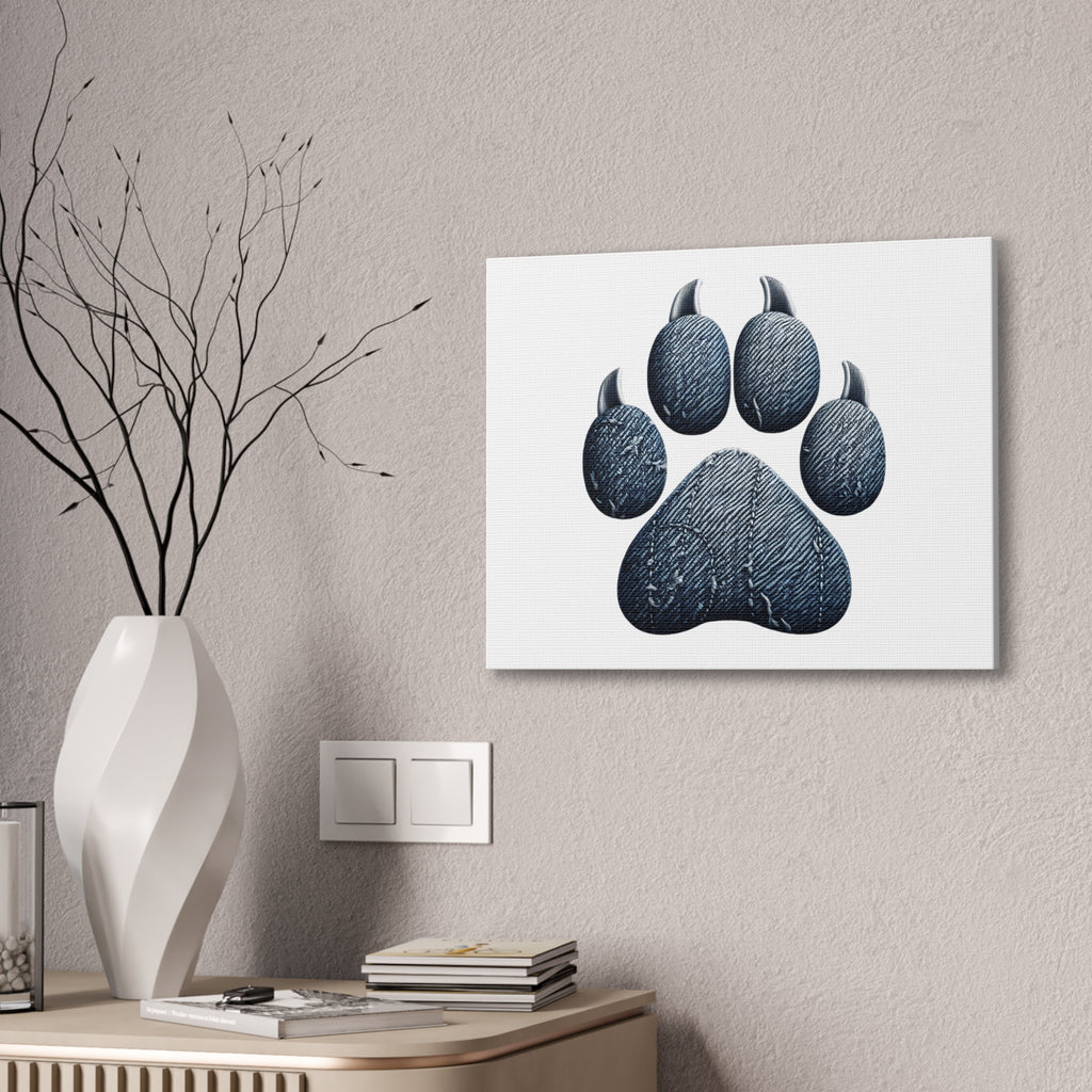 Denim Paw Canvas Stretched, 0.75"
