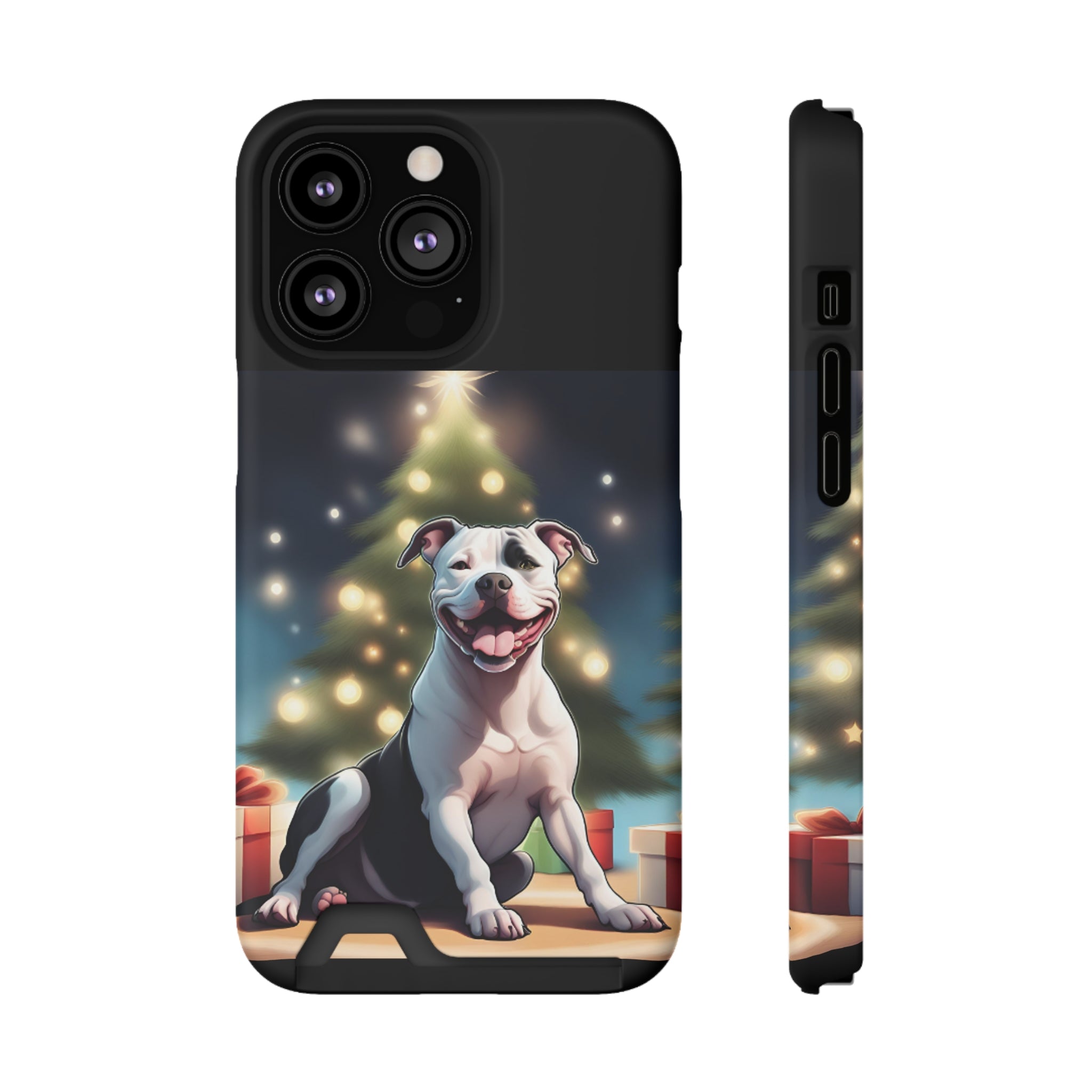 Pitbull Holiday Phone Case with Card Holder