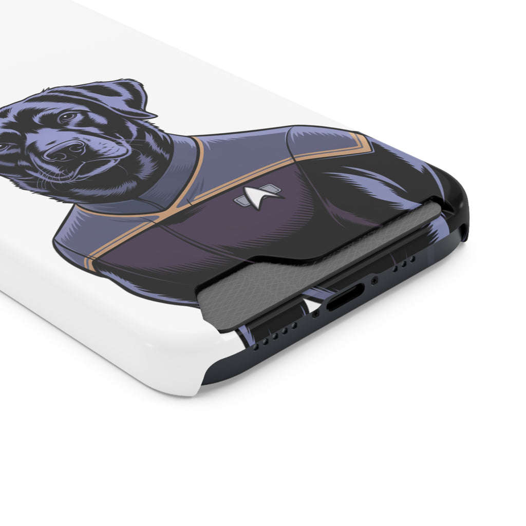 Black Lab Dog-Fleet Phone Case with Card Holder