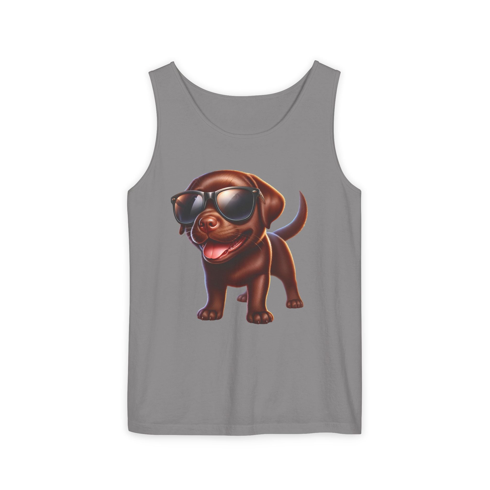 Chocolate Lab w/ sunglasses Unisex Tank Top