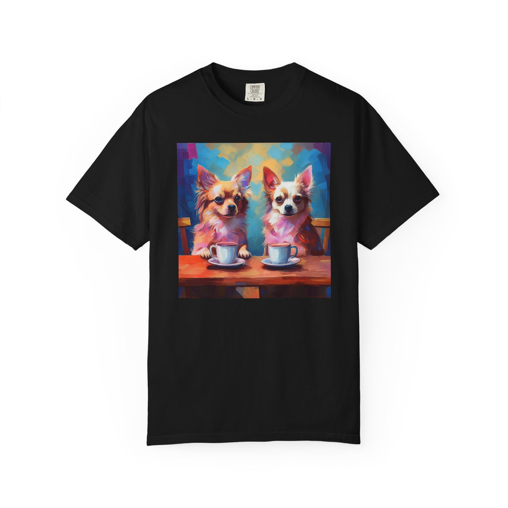 Cafe con Chihuahua Unisex Garment-Dyed T-shirt