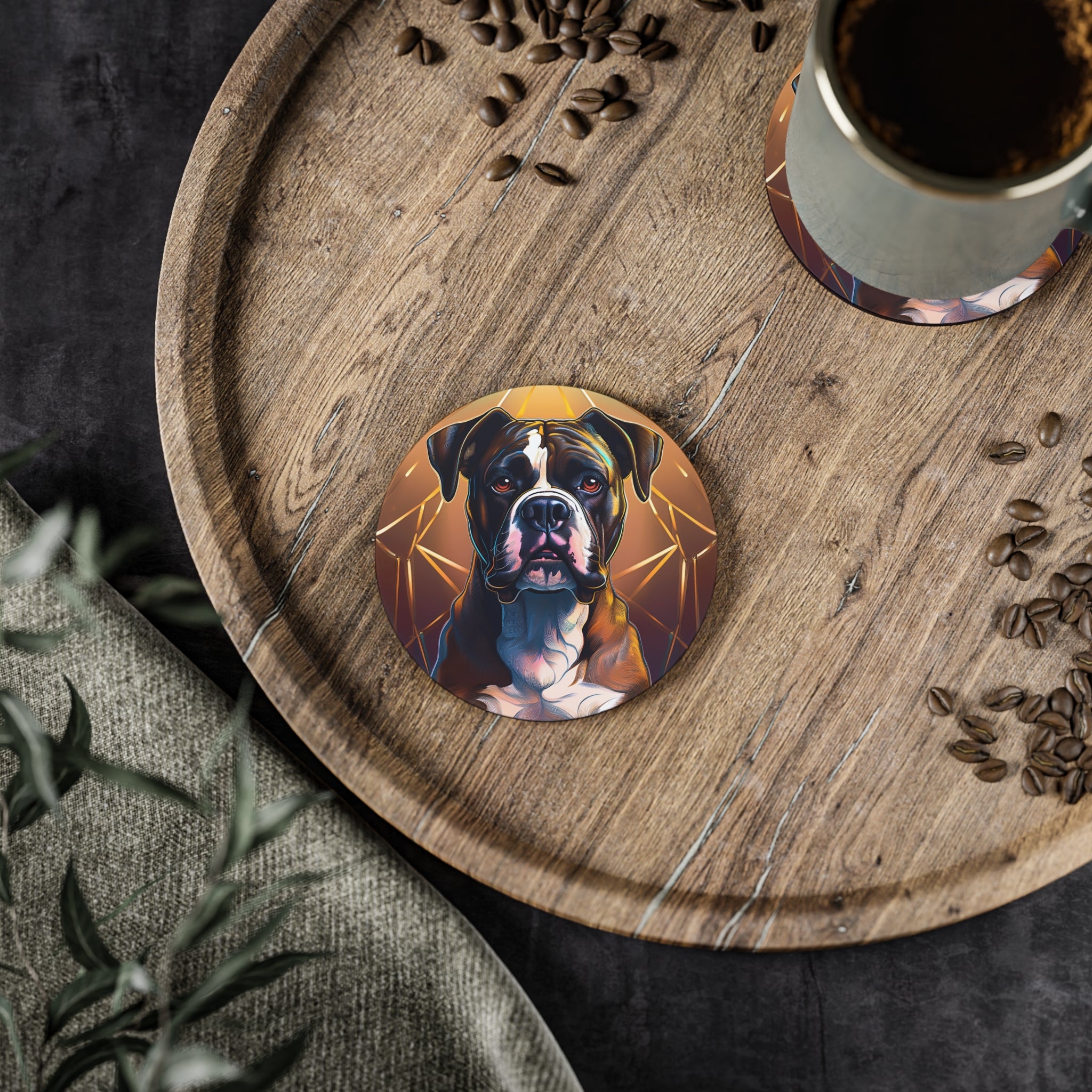 Brindle Gold Boxer Coasters