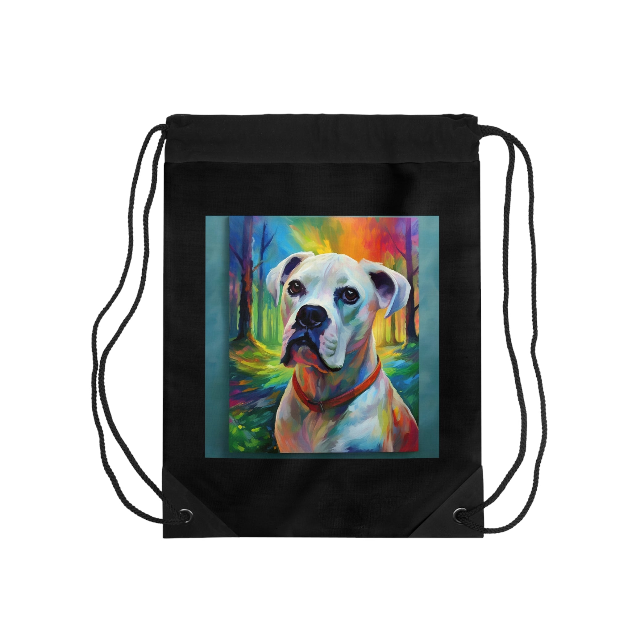 Boxer Rainbow Sky Drawstring Bag