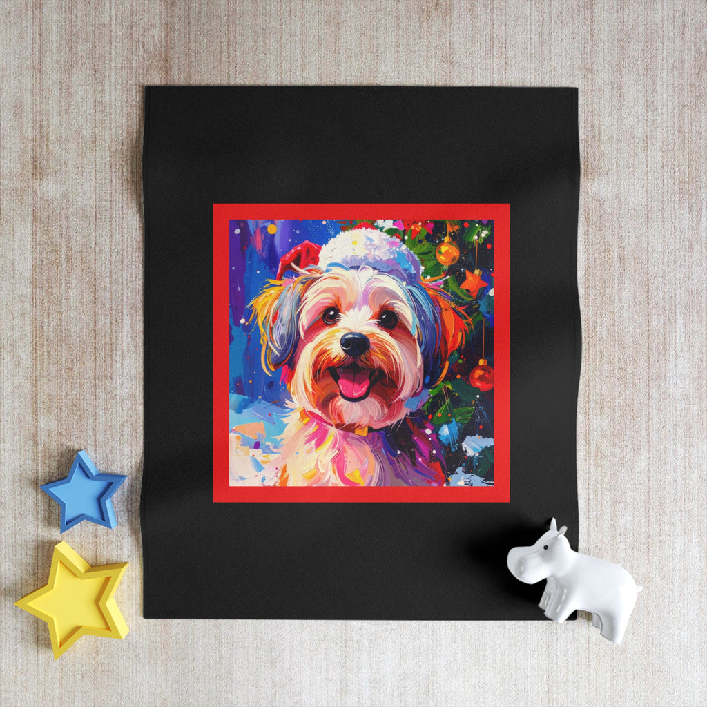 Yorkie Holiday II Throw Blanket