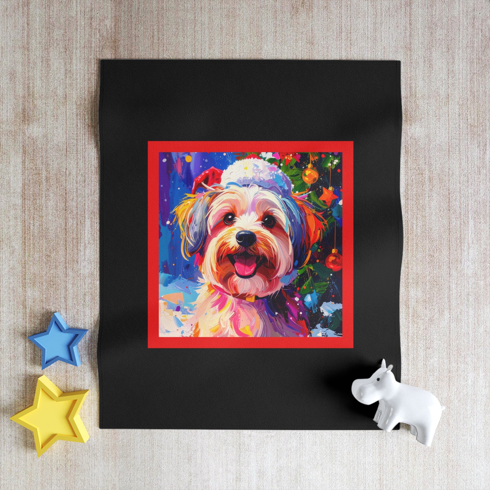 Yorkie Holiday II Throw Blanket