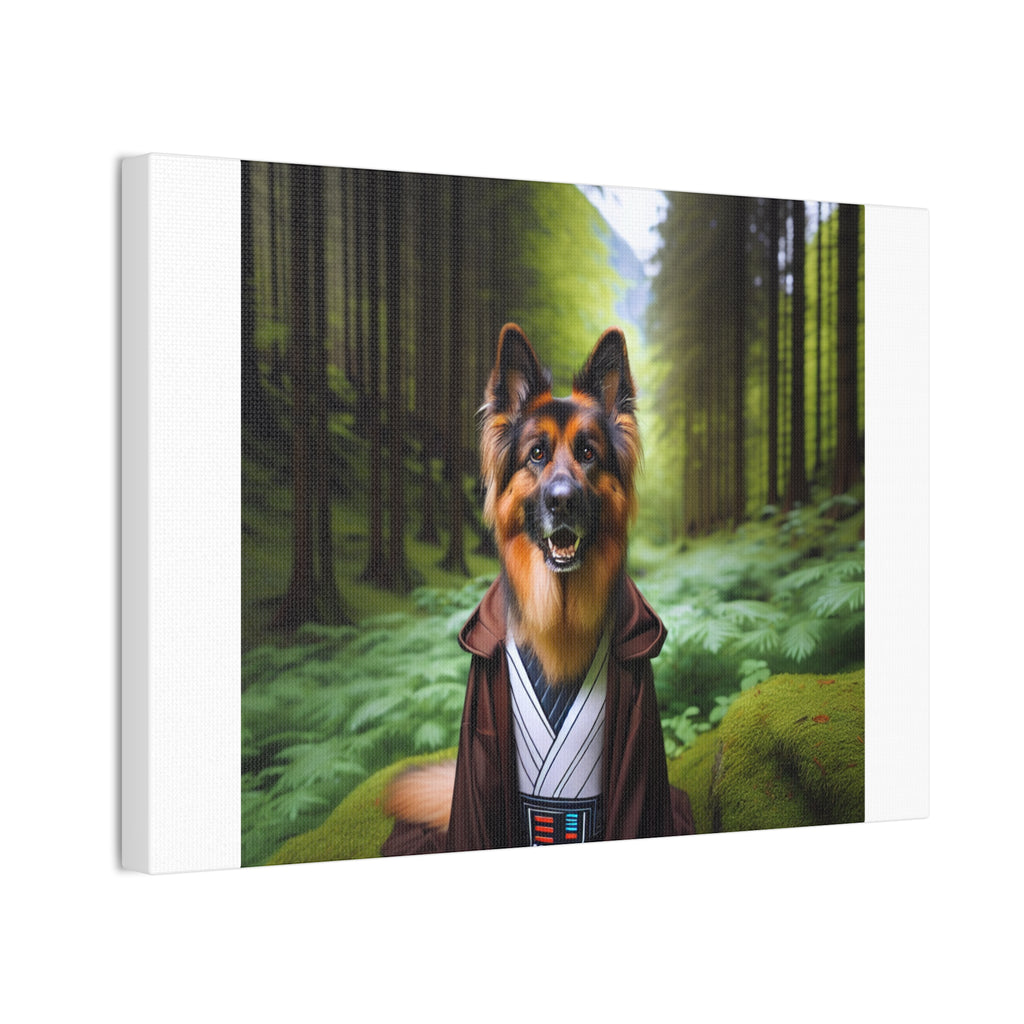 German Shepherd Forest Knight Canvas Stretched, 0.75"