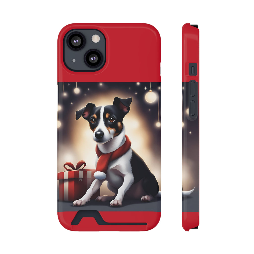 Jack Russel Holiday Phone Case with Card Holder