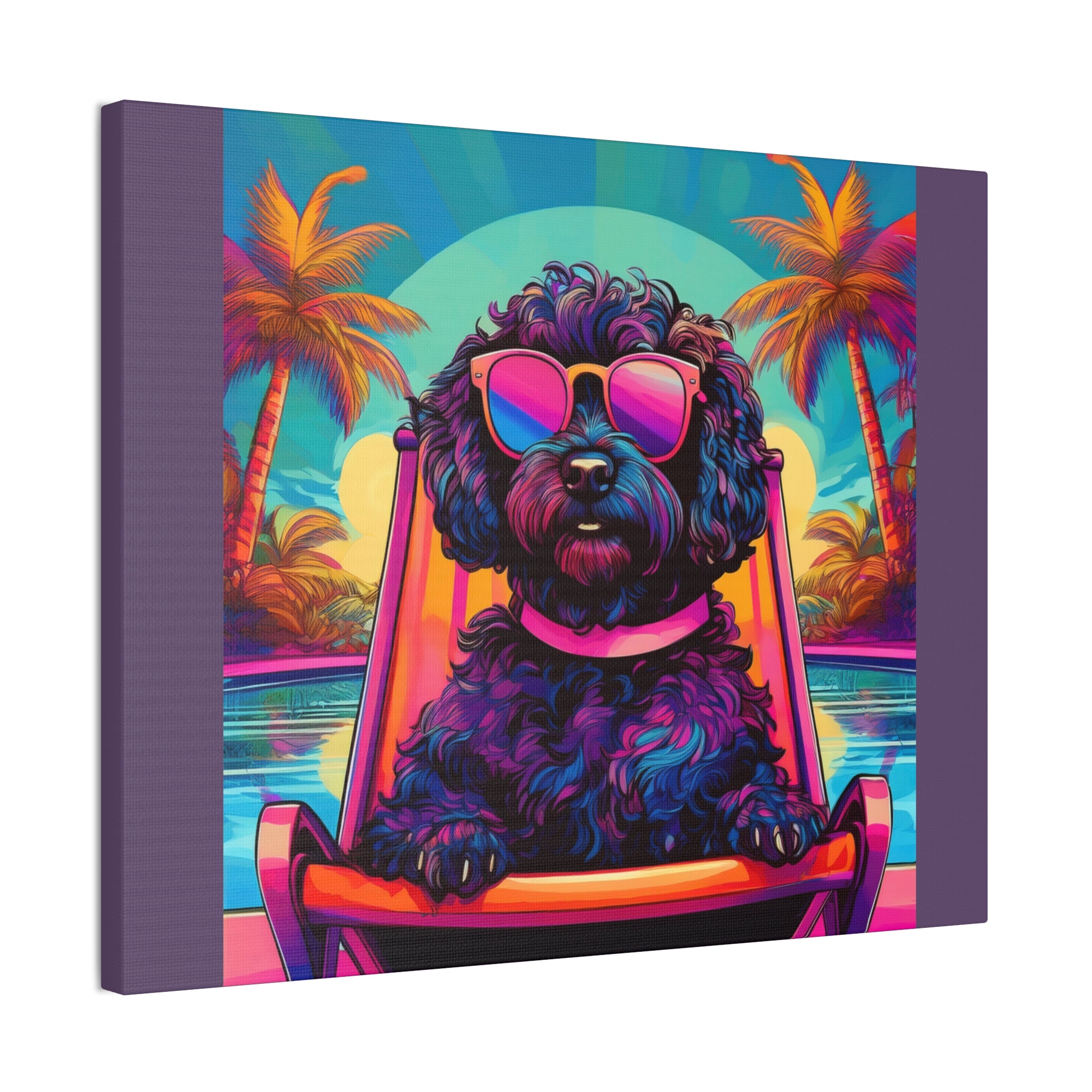Doodle Poolside Canvas Painting