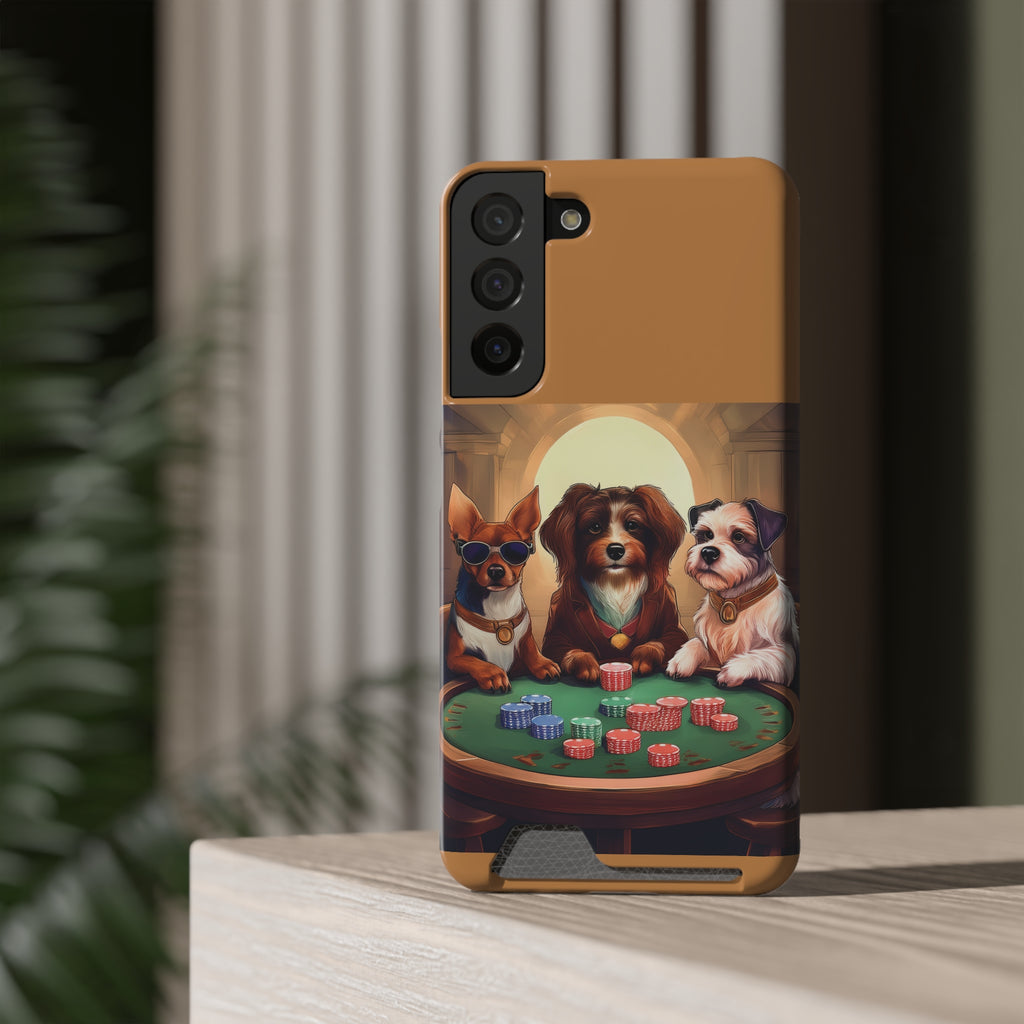 Puppy Poker Phone Case with Card Holder