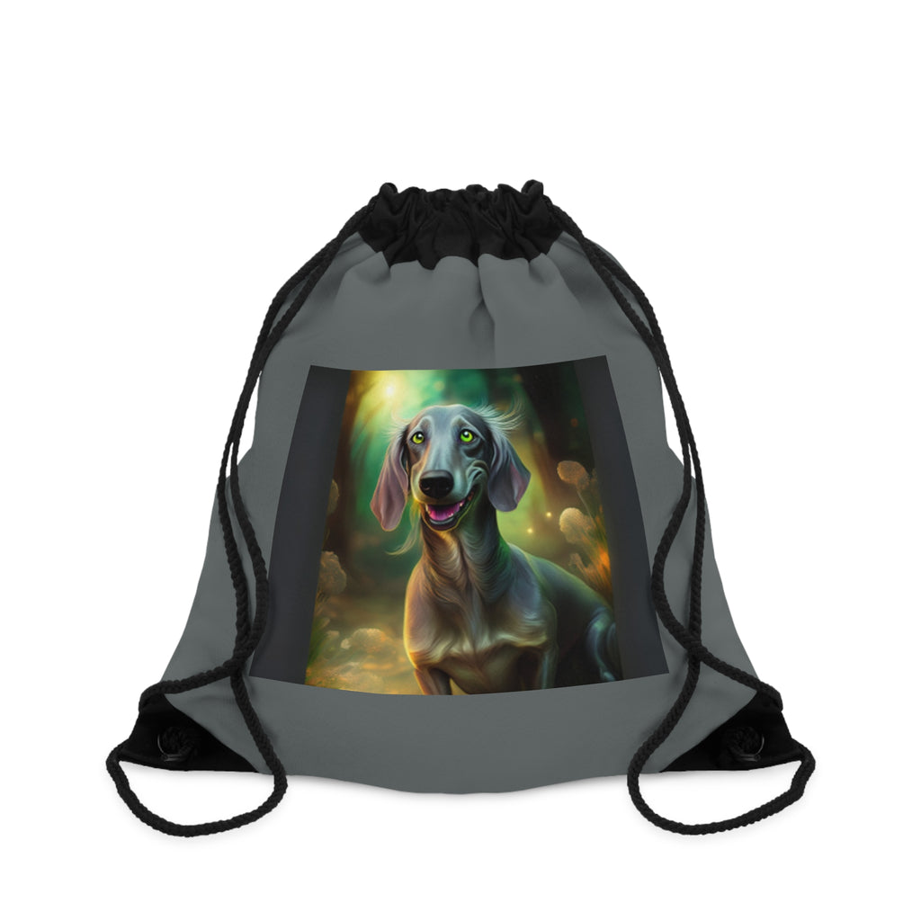 Dachshund Silver/Grey Drawstring Bag