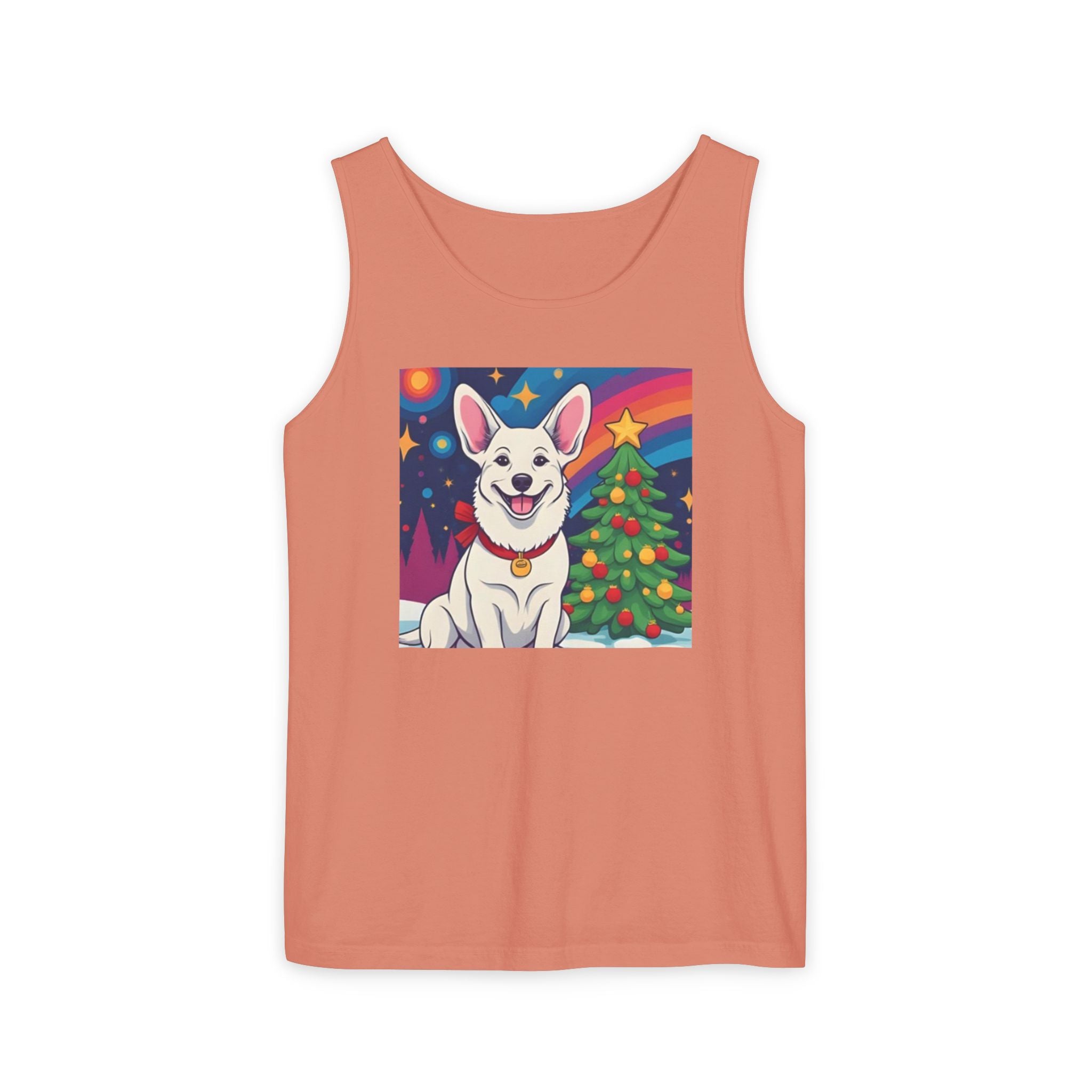 White Corgi Holiday Unisex Tank Top