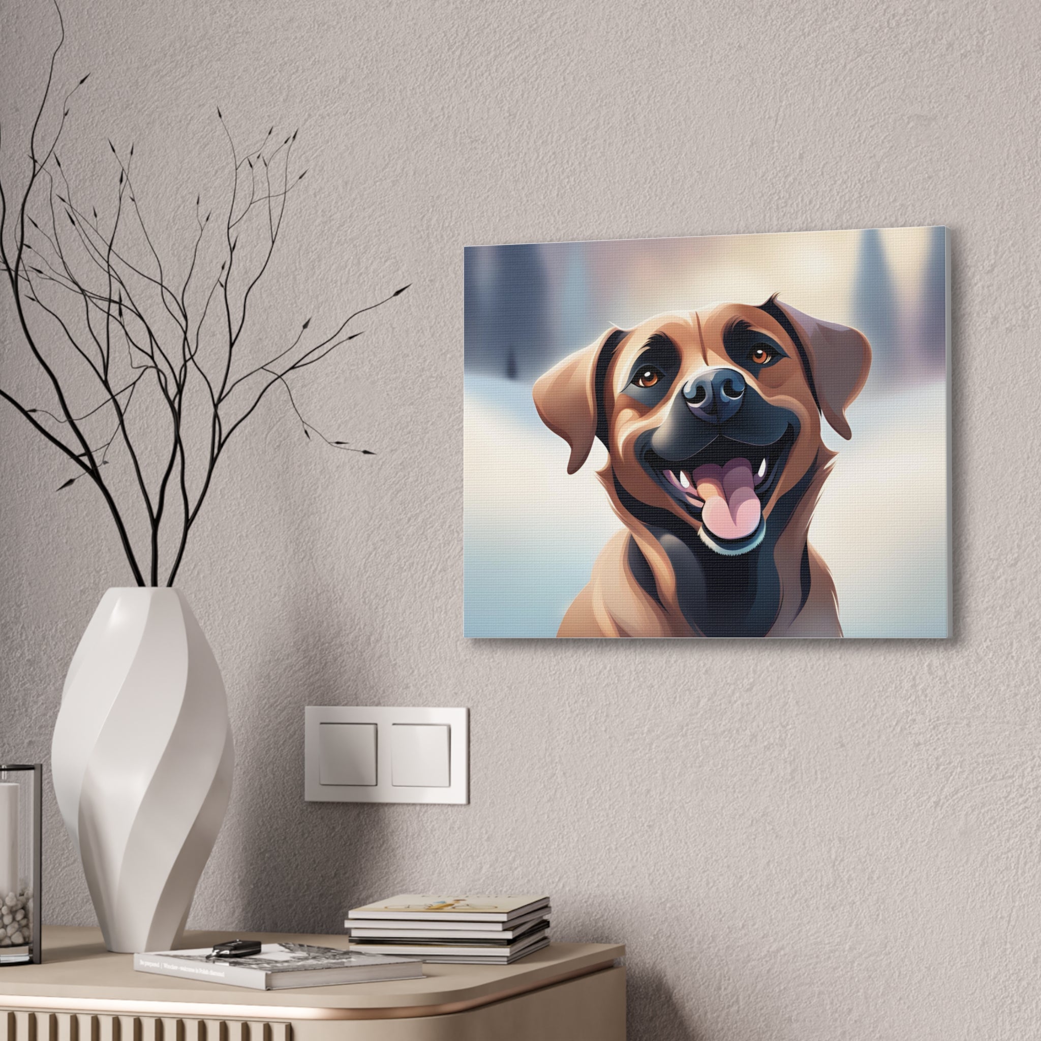 Black Mouth Cur Canvas Stretched, 0.75"