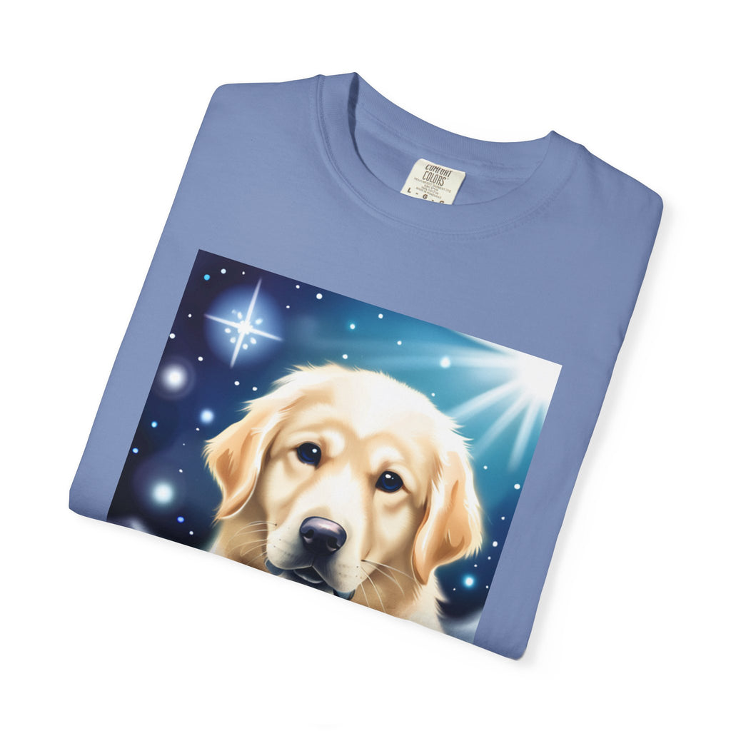 Golden Retriever Stary Night Unisex Garment-Dyed T-shirt