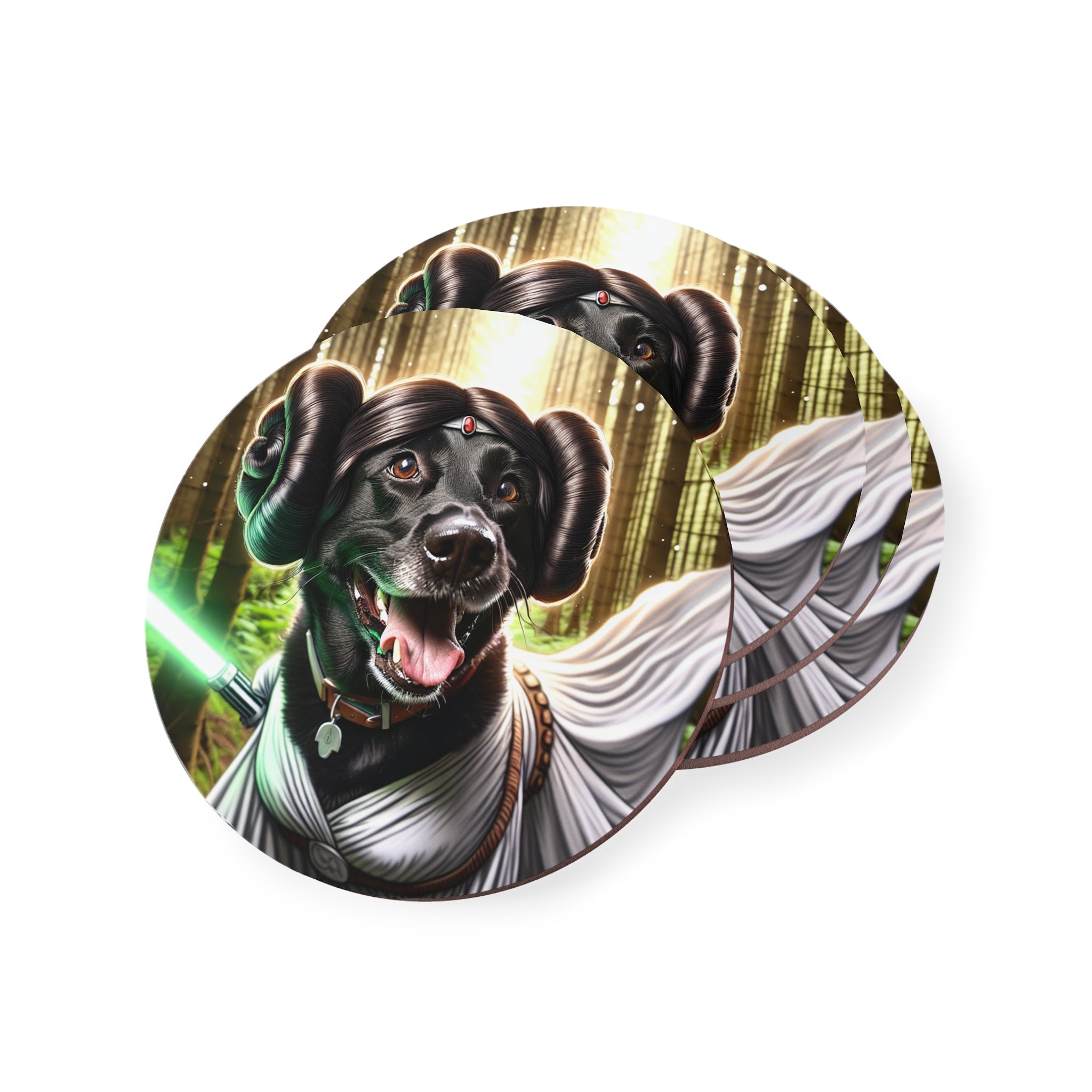Black Lab Galaxy Princess Coasters