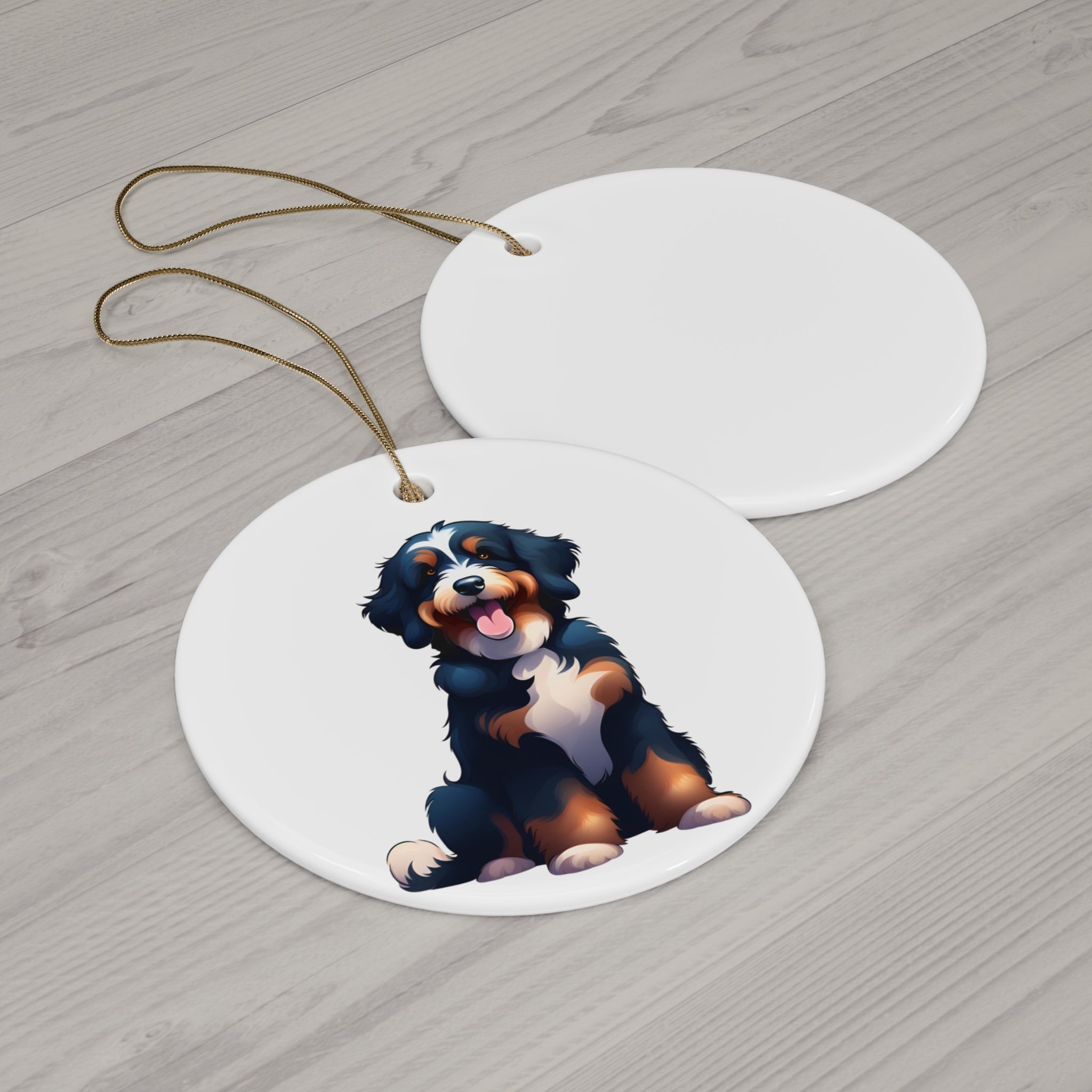 Bernedoodle Ceramic Ornament