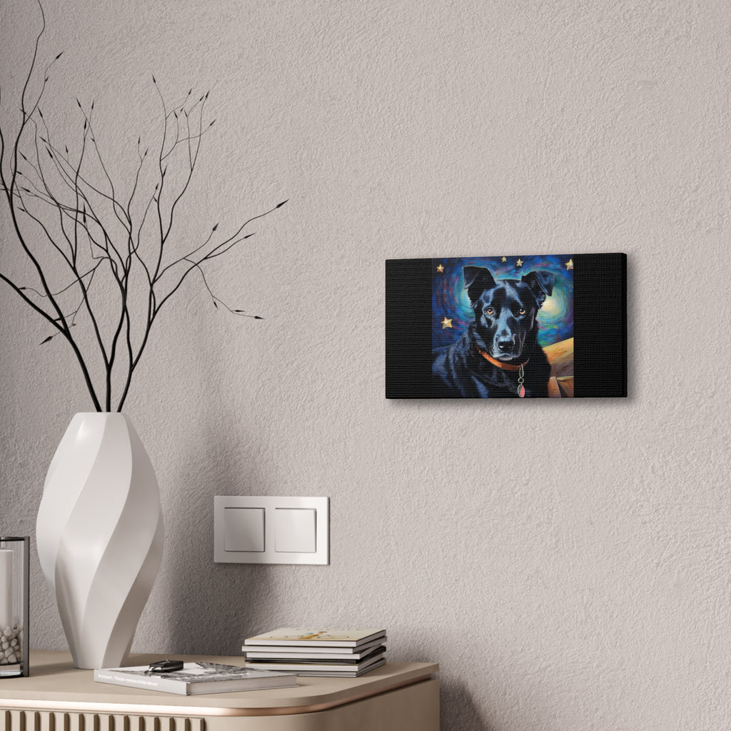 Black Shepherd Lab Stary Night Cavas Painting