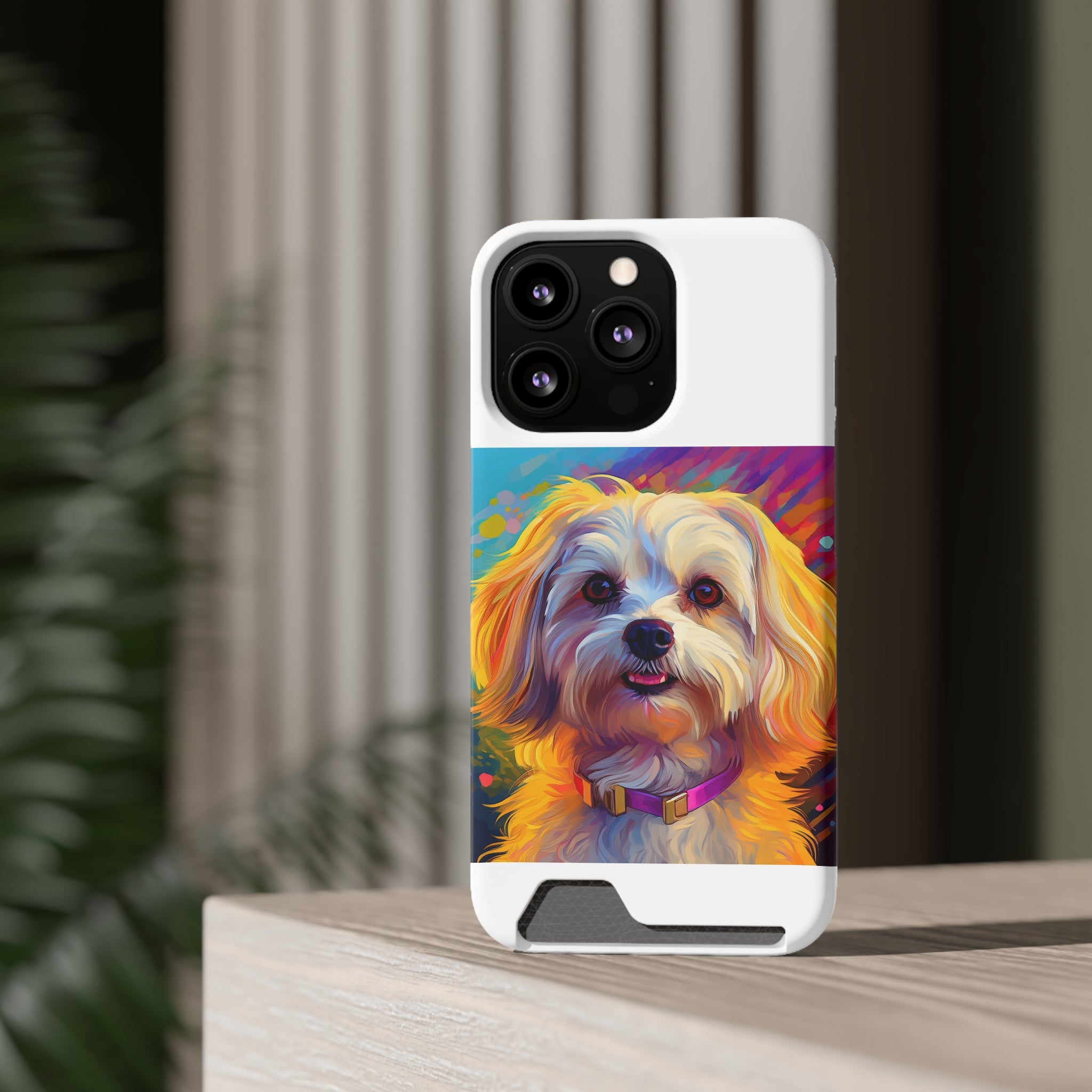 Havanese Phone Case with Card Holder