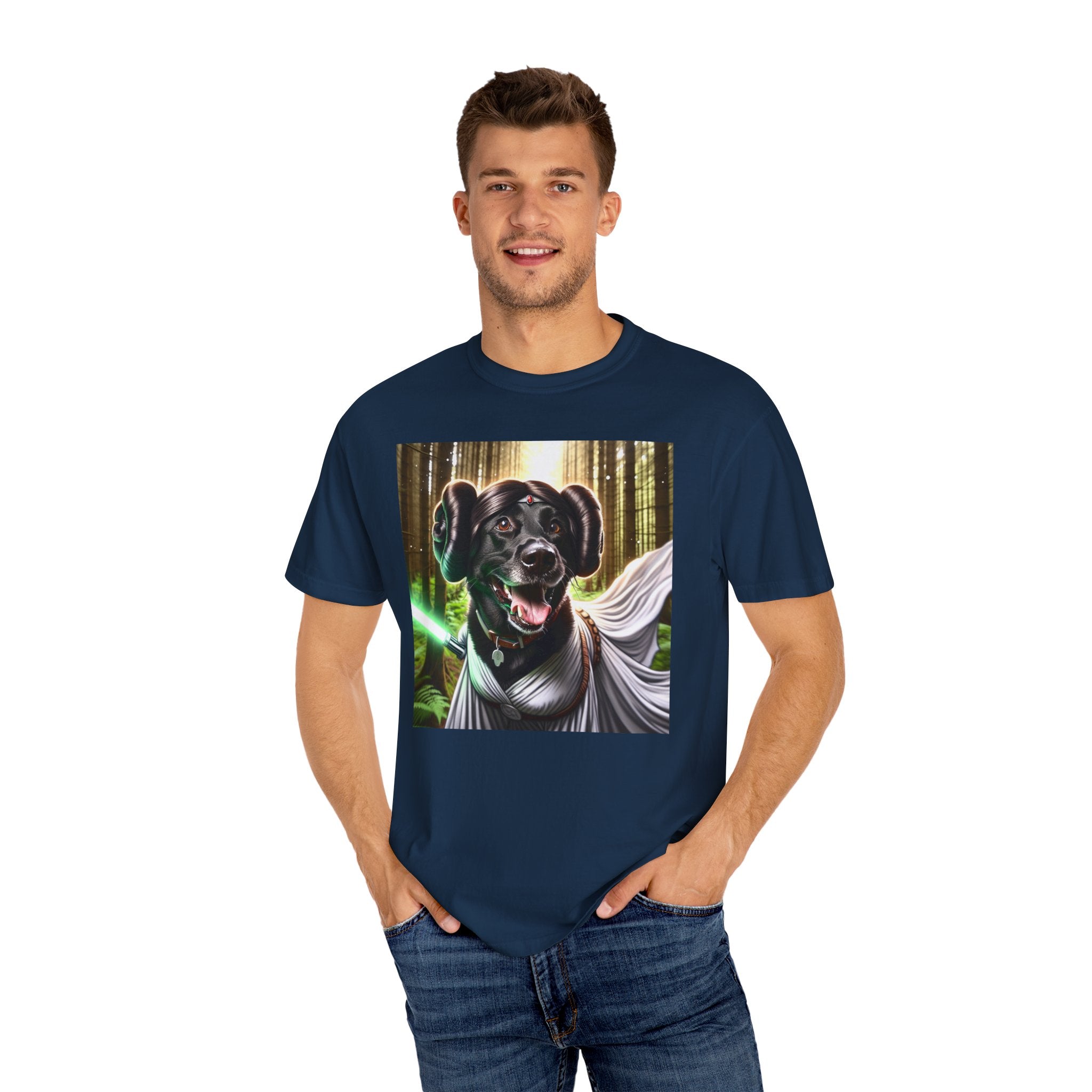 Black Lab Galaxy Princess Unisex Garment-Dyed T-shirt