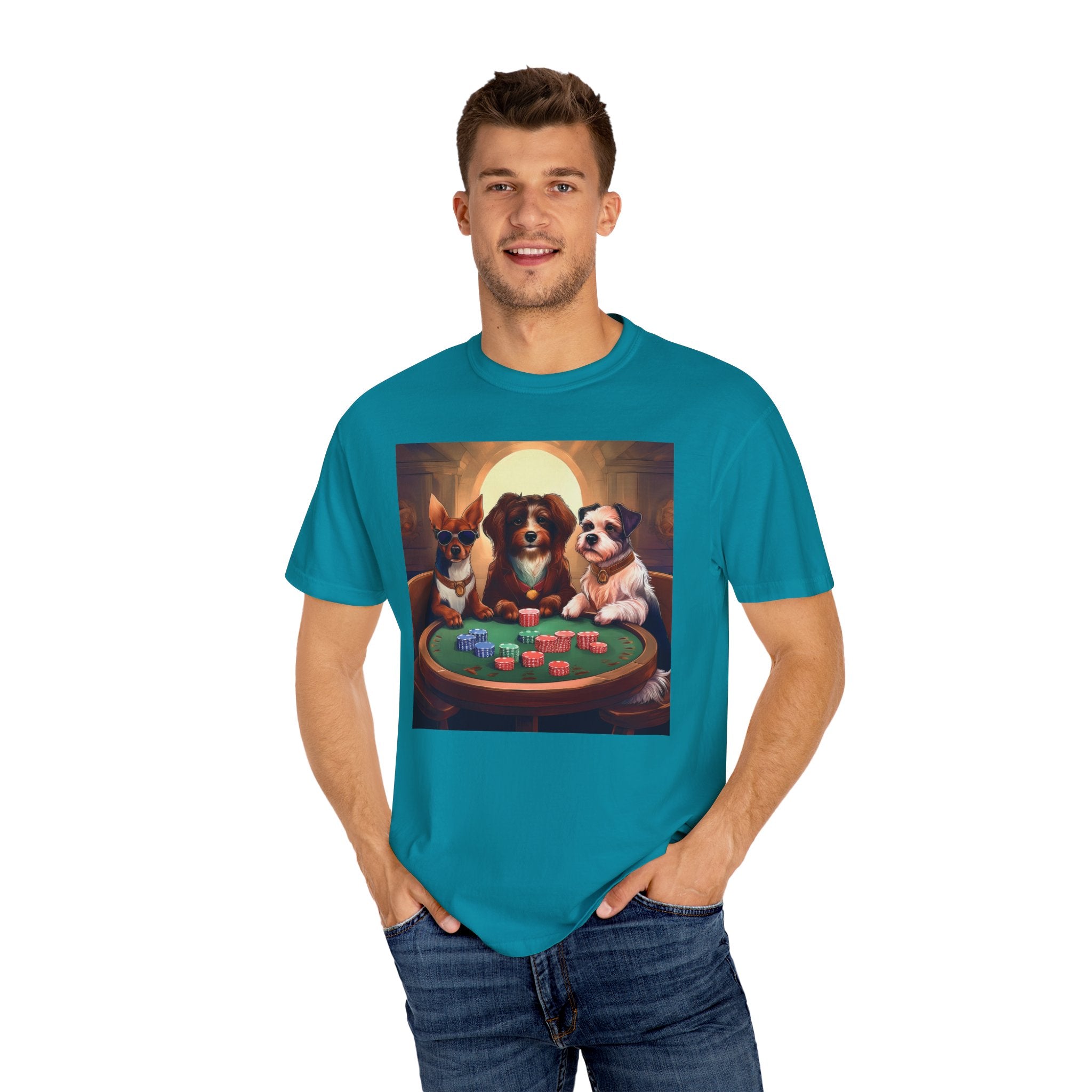 Puppy Poker Unisex Garment-Dyed T-shirt