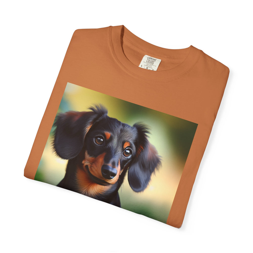 Black/Brown Dachshund Unisex Garment-Dyed T-shirt