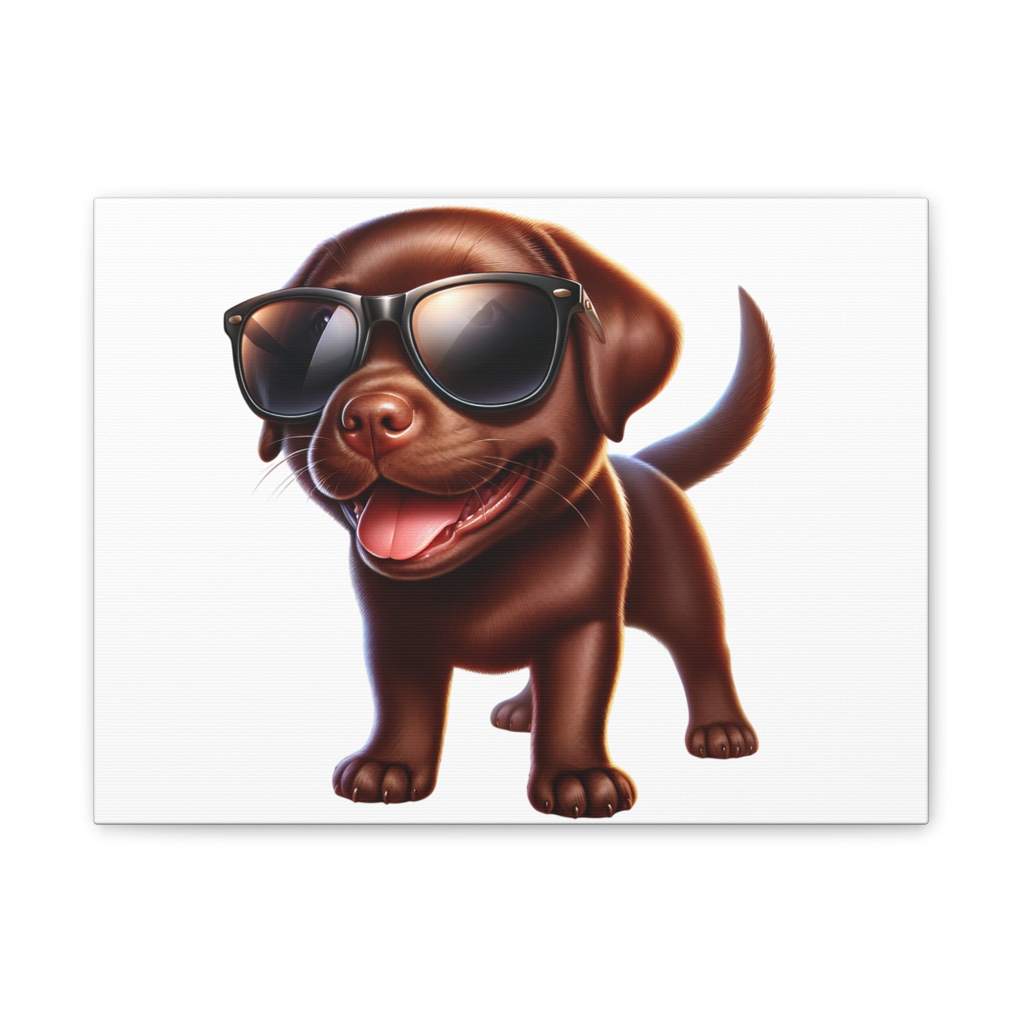 Chocolate Lab in Sunglasses Canvas Stretched, 0.75"