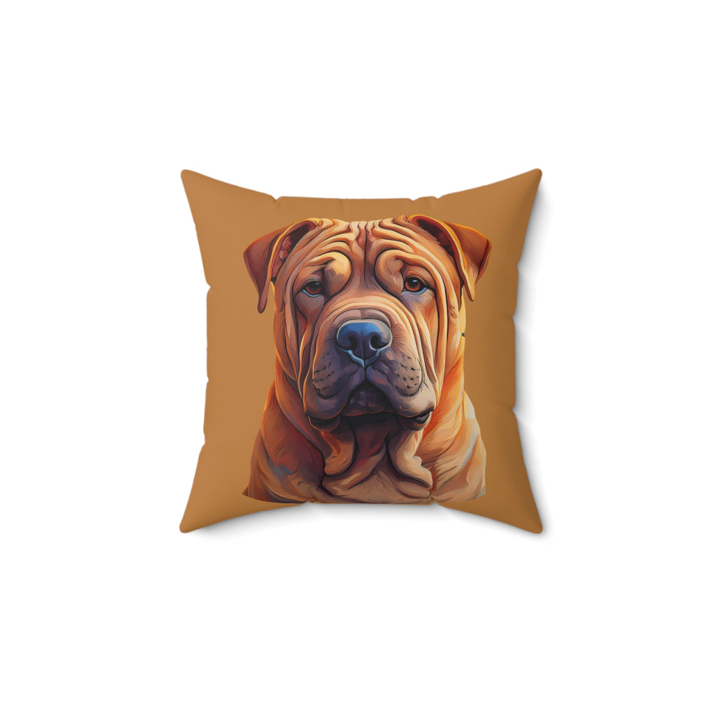 Shar Pei Polyester Square Pillow