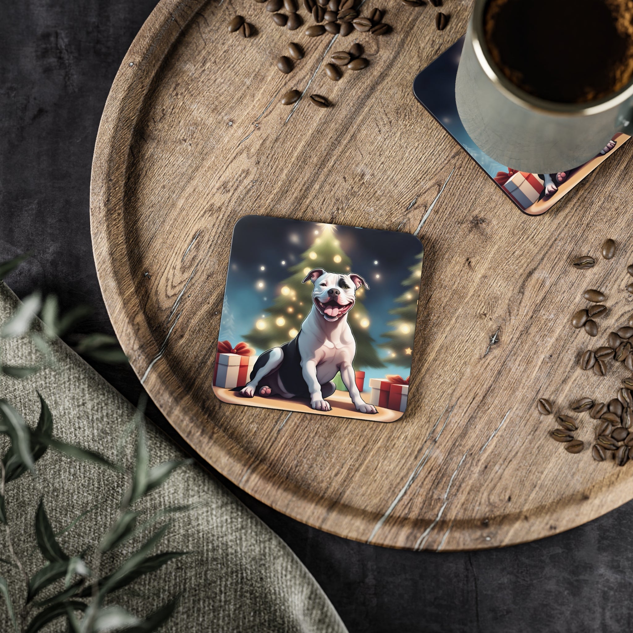Pit Bull Holiday Coasters
