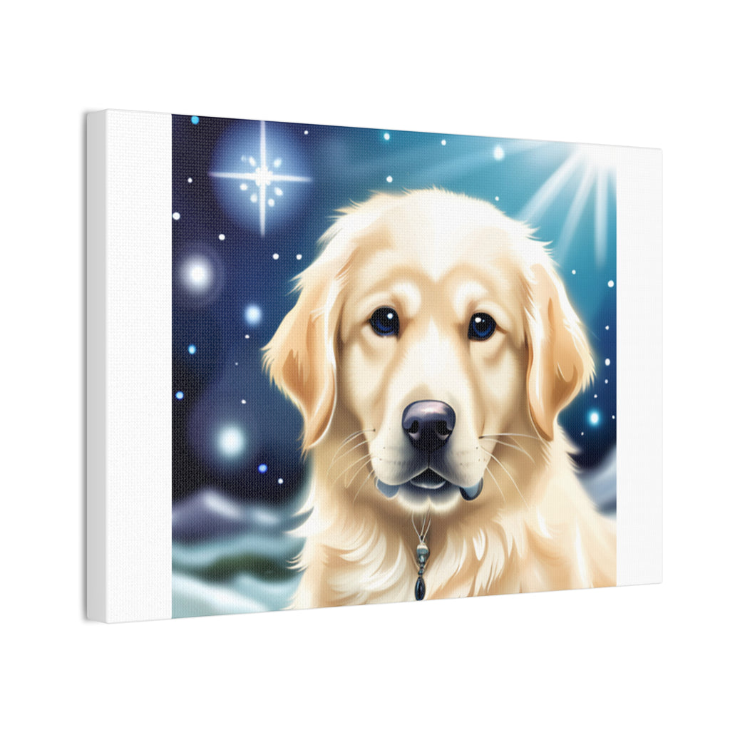 Golden Retriever Stary Night Canvas Stretched, 0.75"