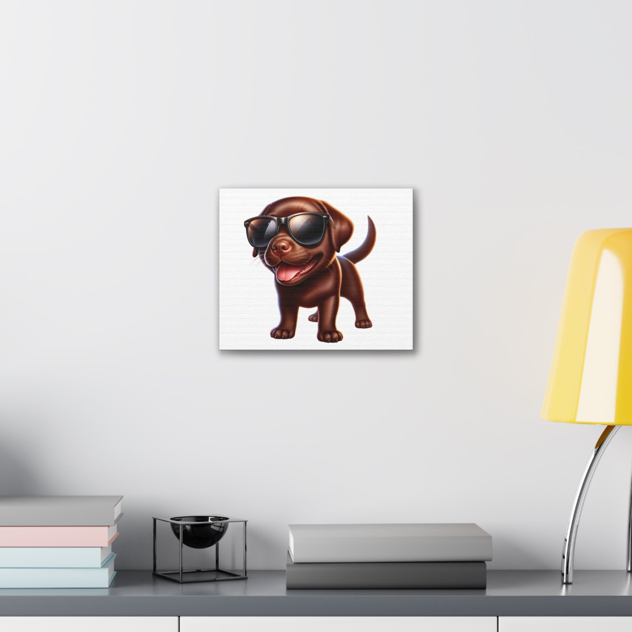 Chocolate Lab in Sunglasses Canvas Stretched, 0.75"