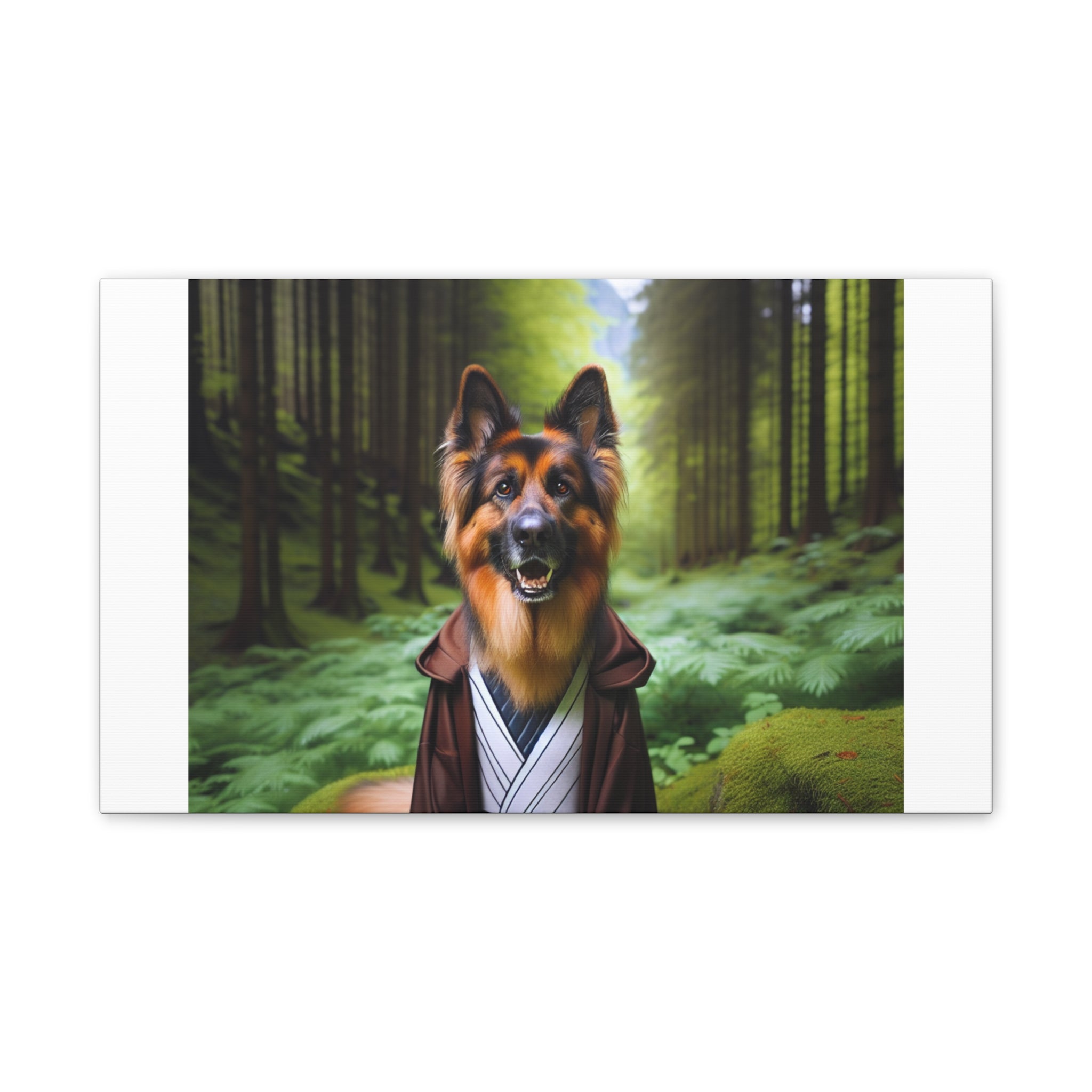 German Shepherd Forest Knight Canvas Stretched, 0.75"