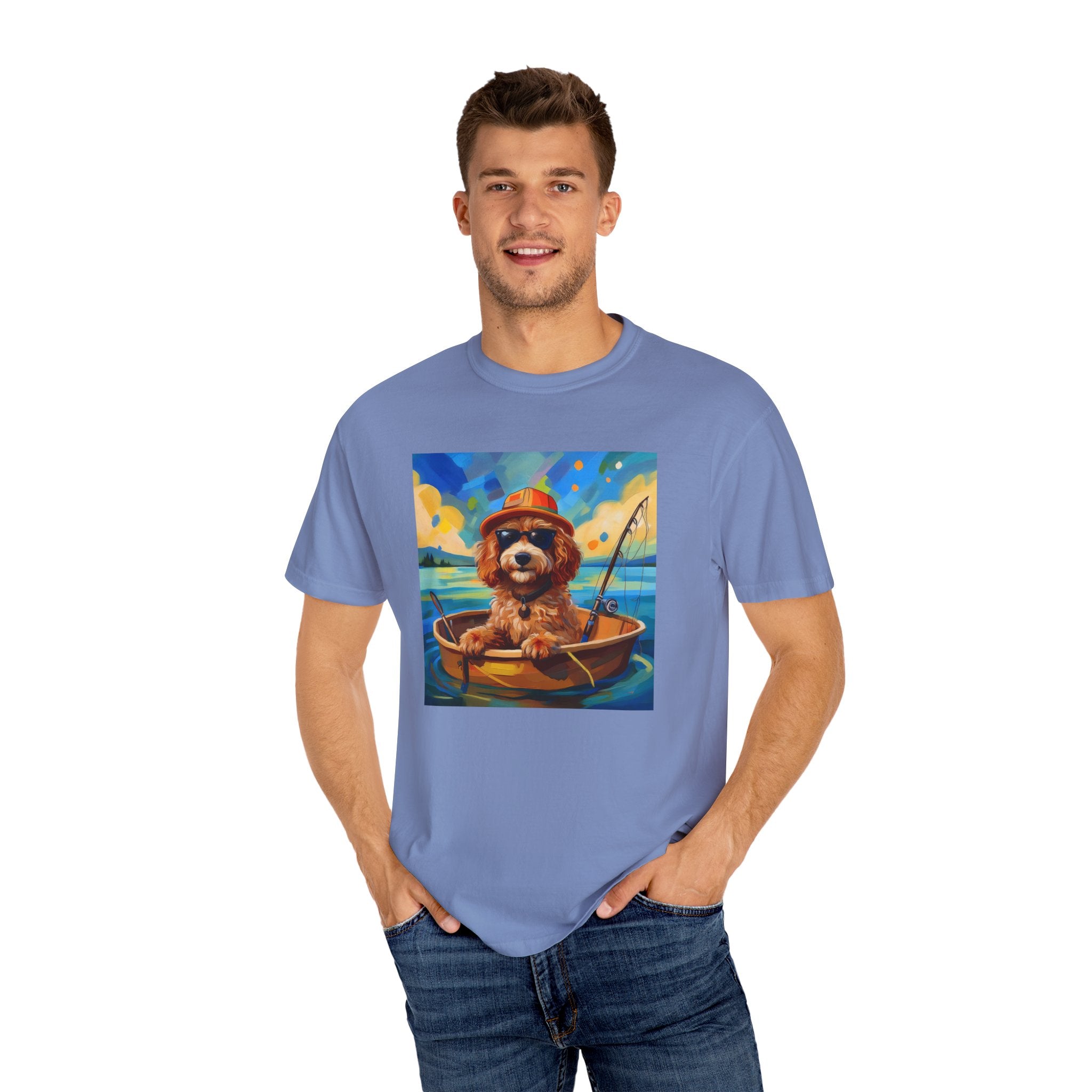 Doodle Fishing Unisex Garment-Dyed T-shirt
