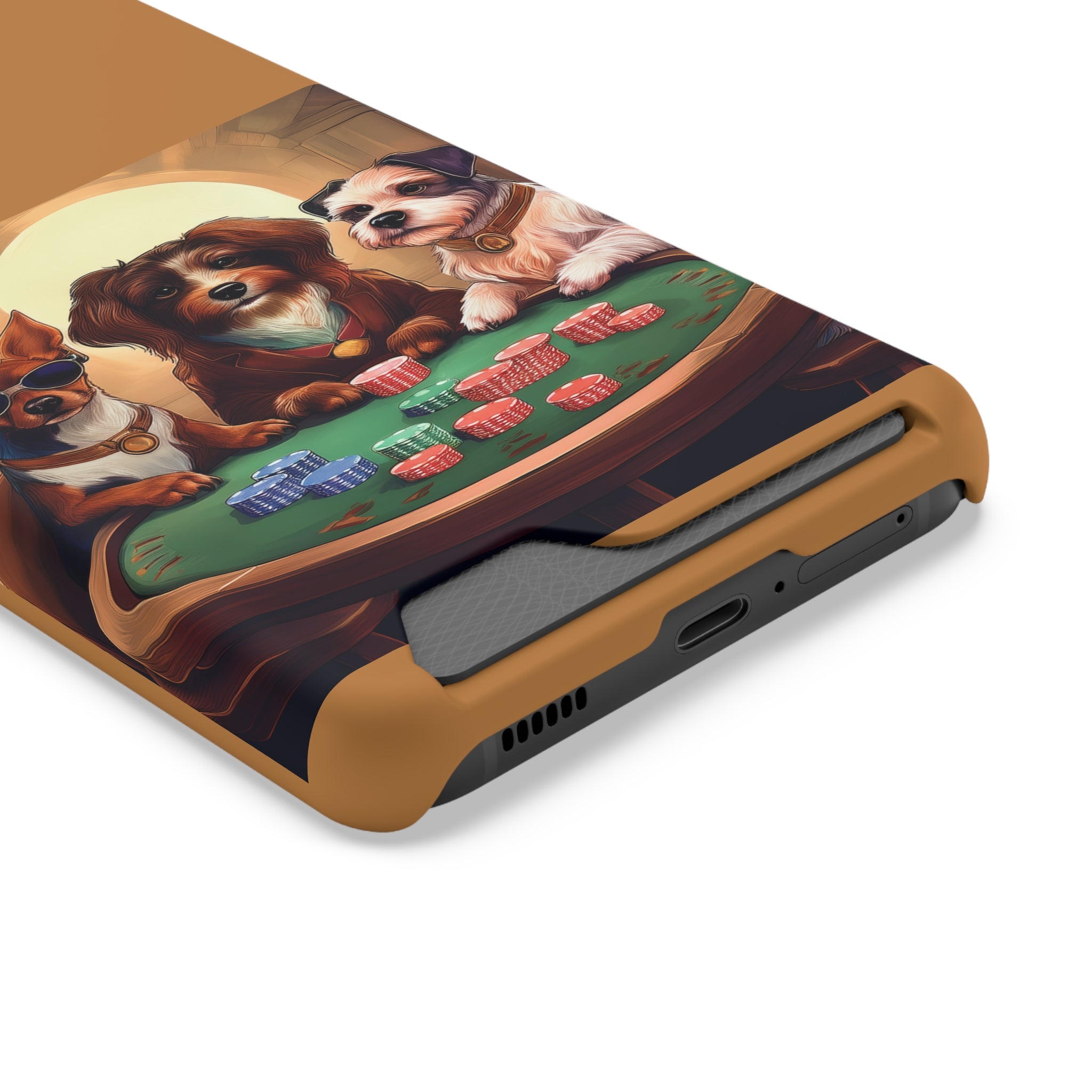 Puppy Poker Phone Case with Card Holder