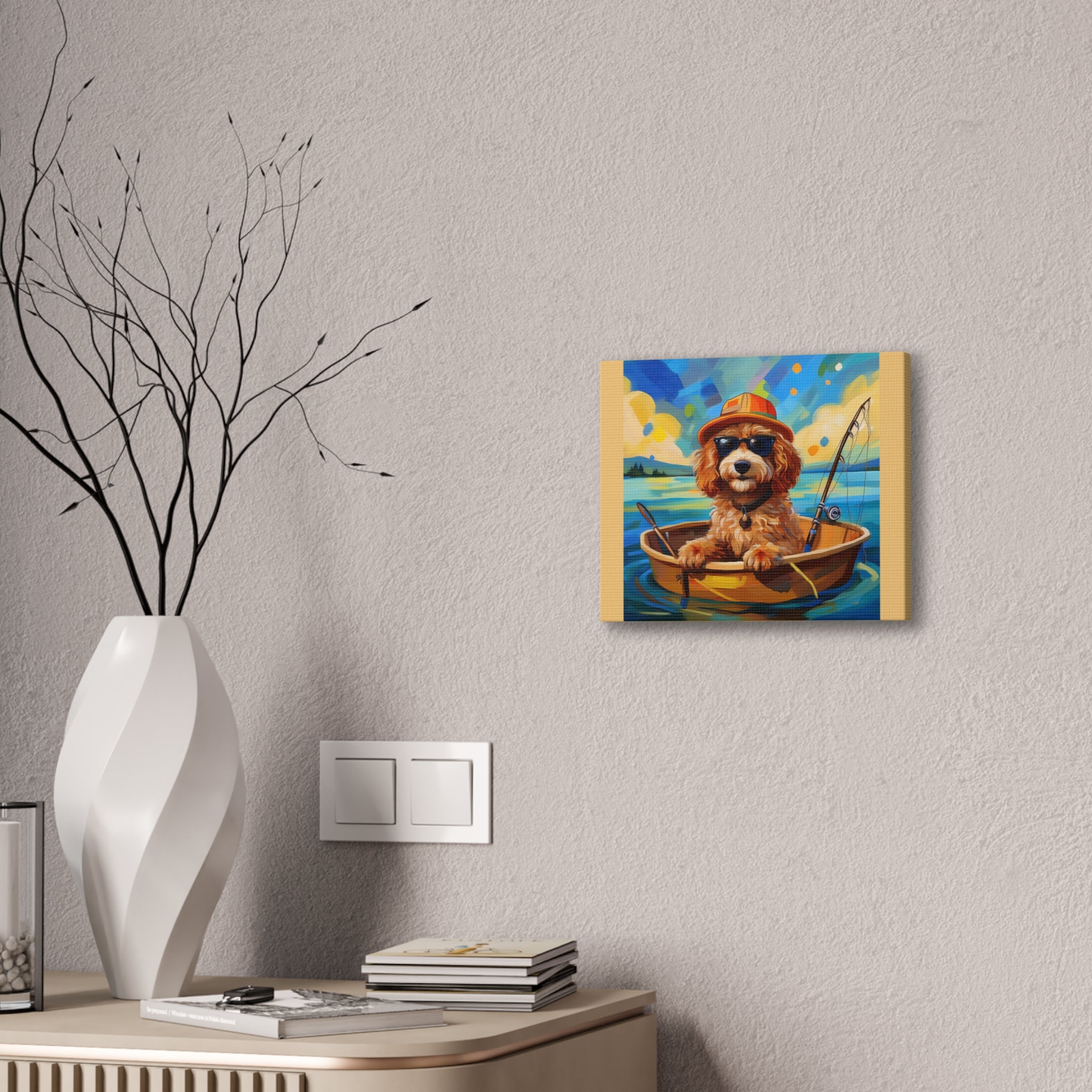 Doodle Fishing Canvas Painting
