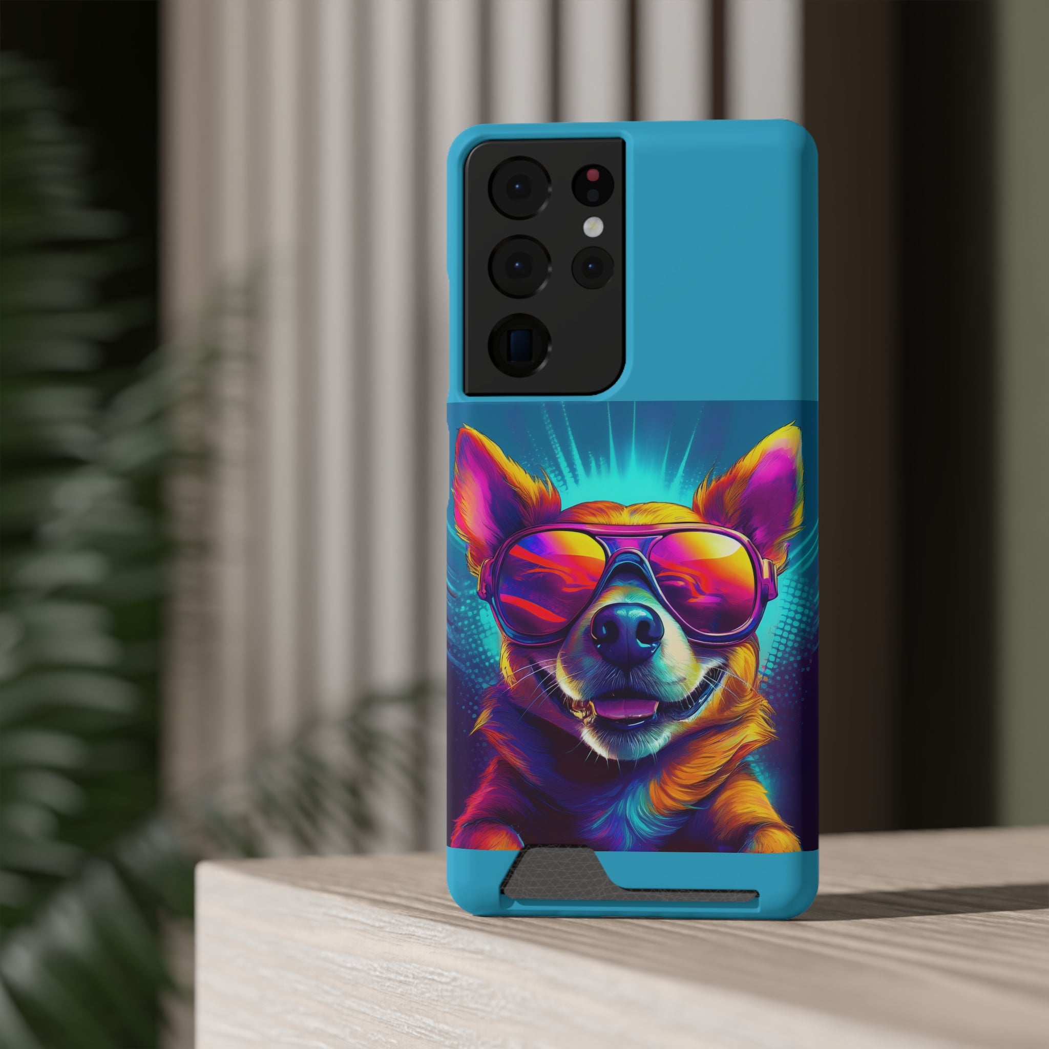 Chihuahua Cool Sunglasses Phone Case with Card Holder
