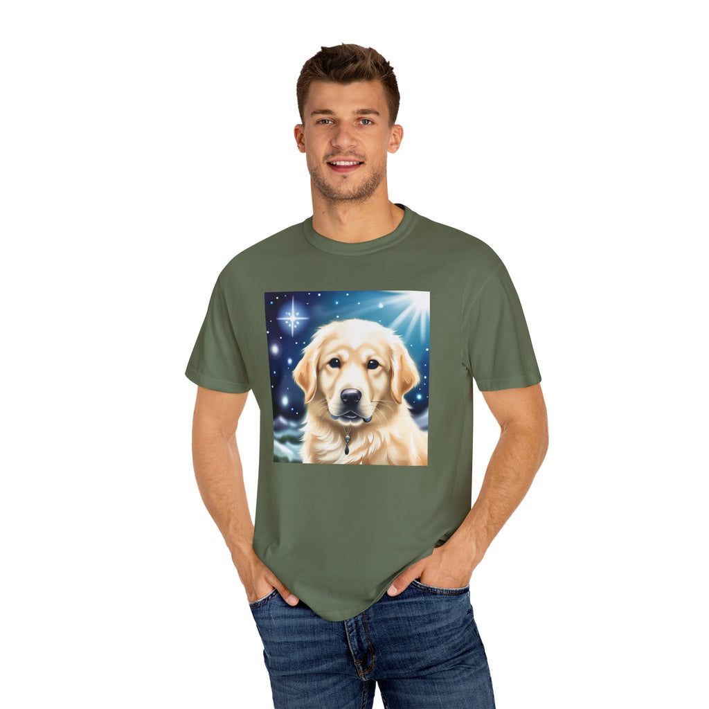 Golden Retriever Stary Night Unisex Garment-Dyed T-shirt