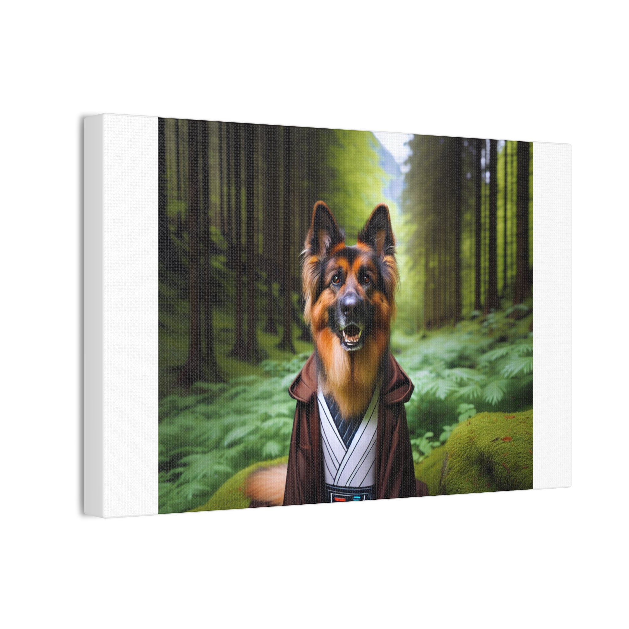 German Shepherd Forest Knight Canvas Stretched, 0.75"