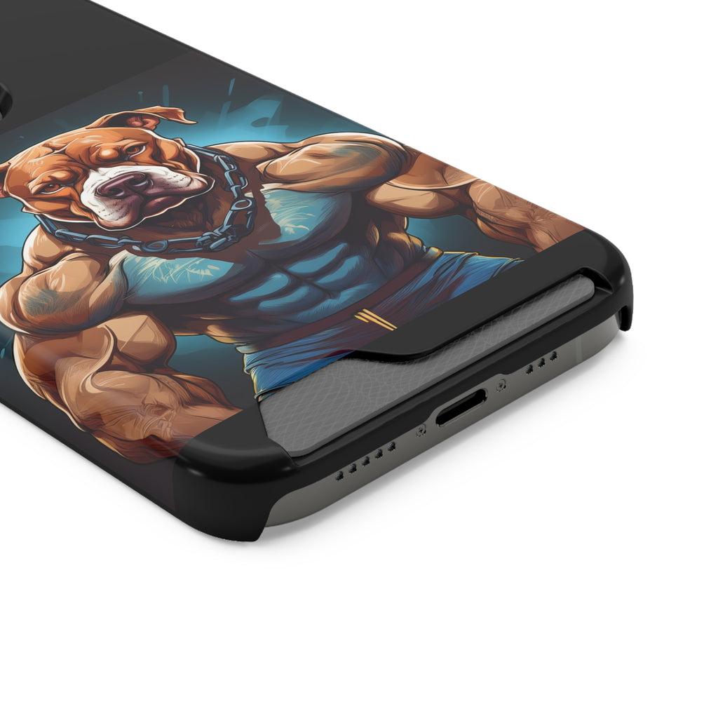 Pitbull Body Builder Phone Case with Card Holder
