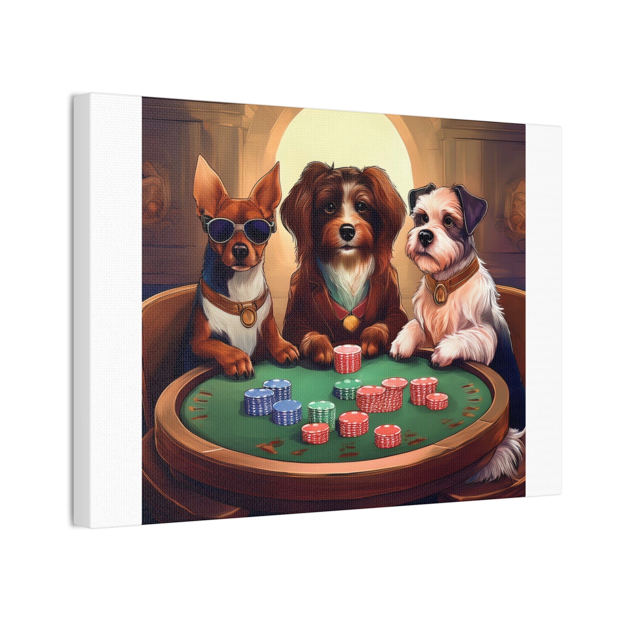 Puppy Poker Canvas Stretched, 0.75"