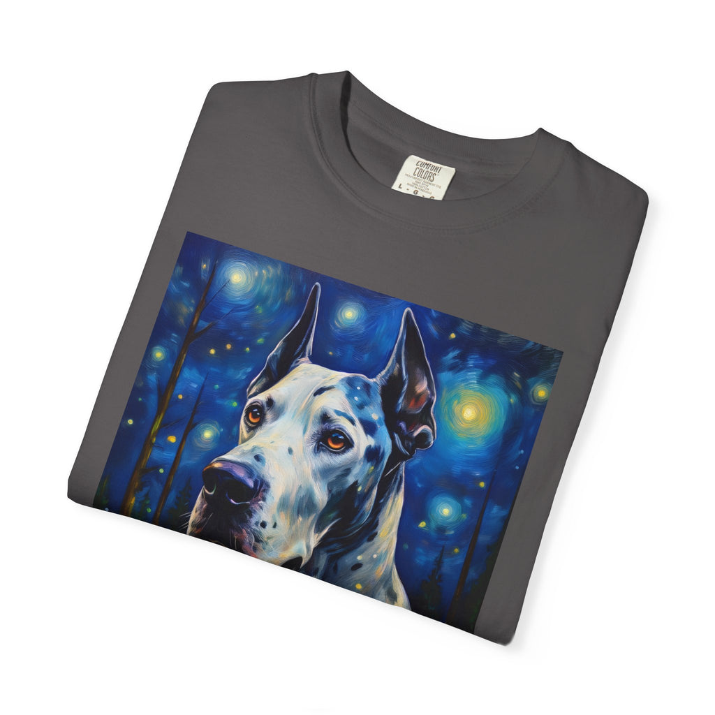 Great Dane Stary Night Unisex Garment-Dyed T-shirt