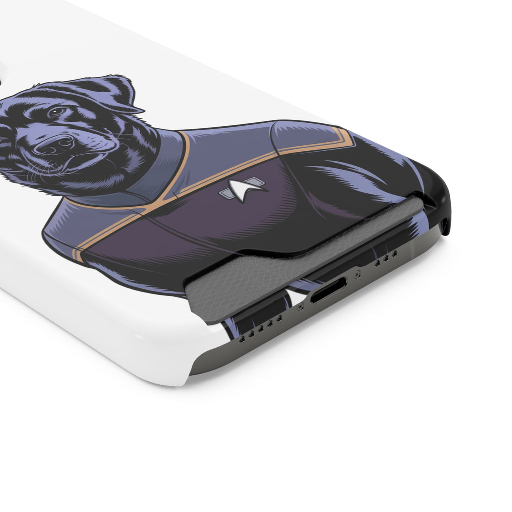 Black Lab Dog-Fleet Phone Case with Card Holder