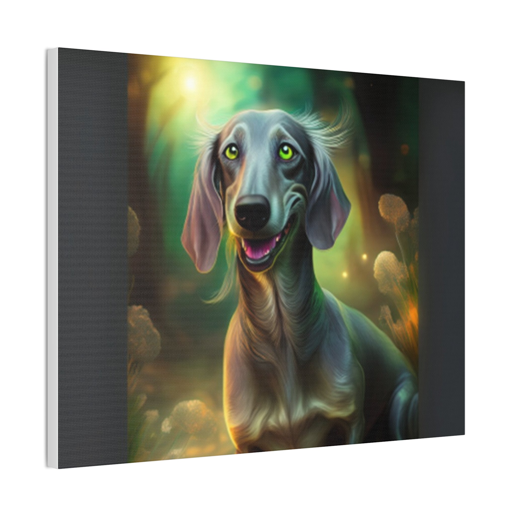 Silver Grey Dachshund Canvas Stretched, 0.75"