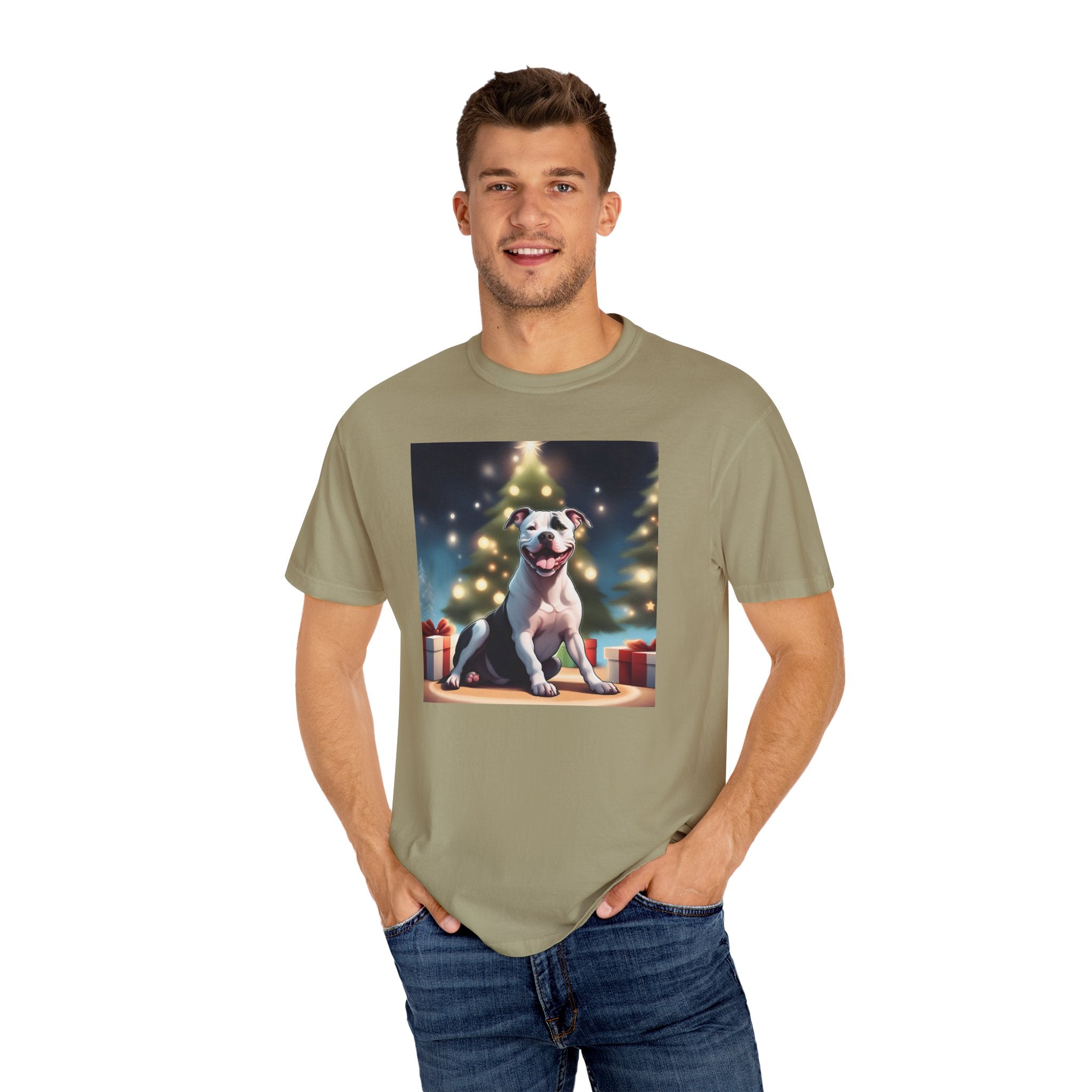Pit Bull Holiday Unisex Garment-Dyed T-shirt