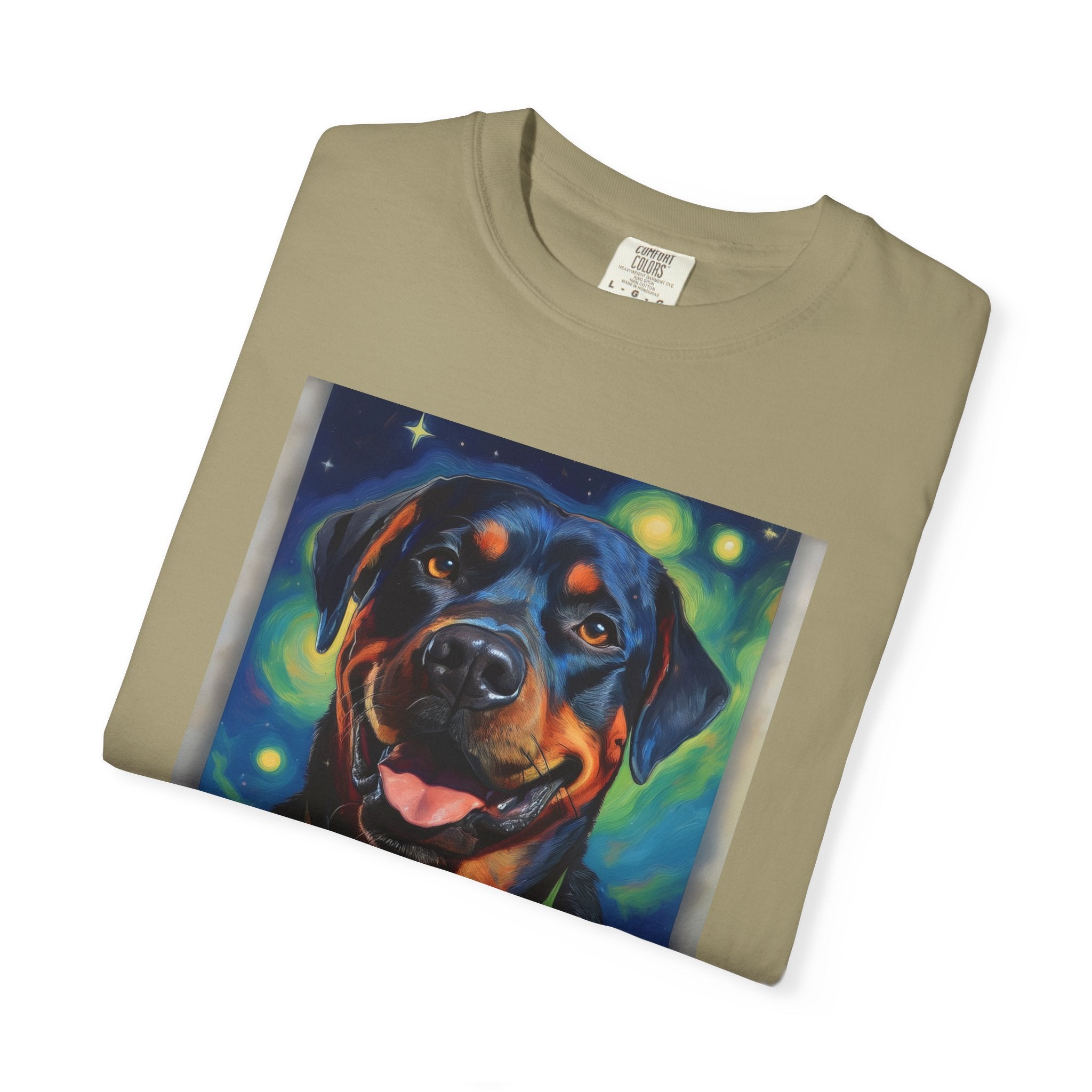 Rottweiler Stary Night Unisex Garment-Dyed T-shirt