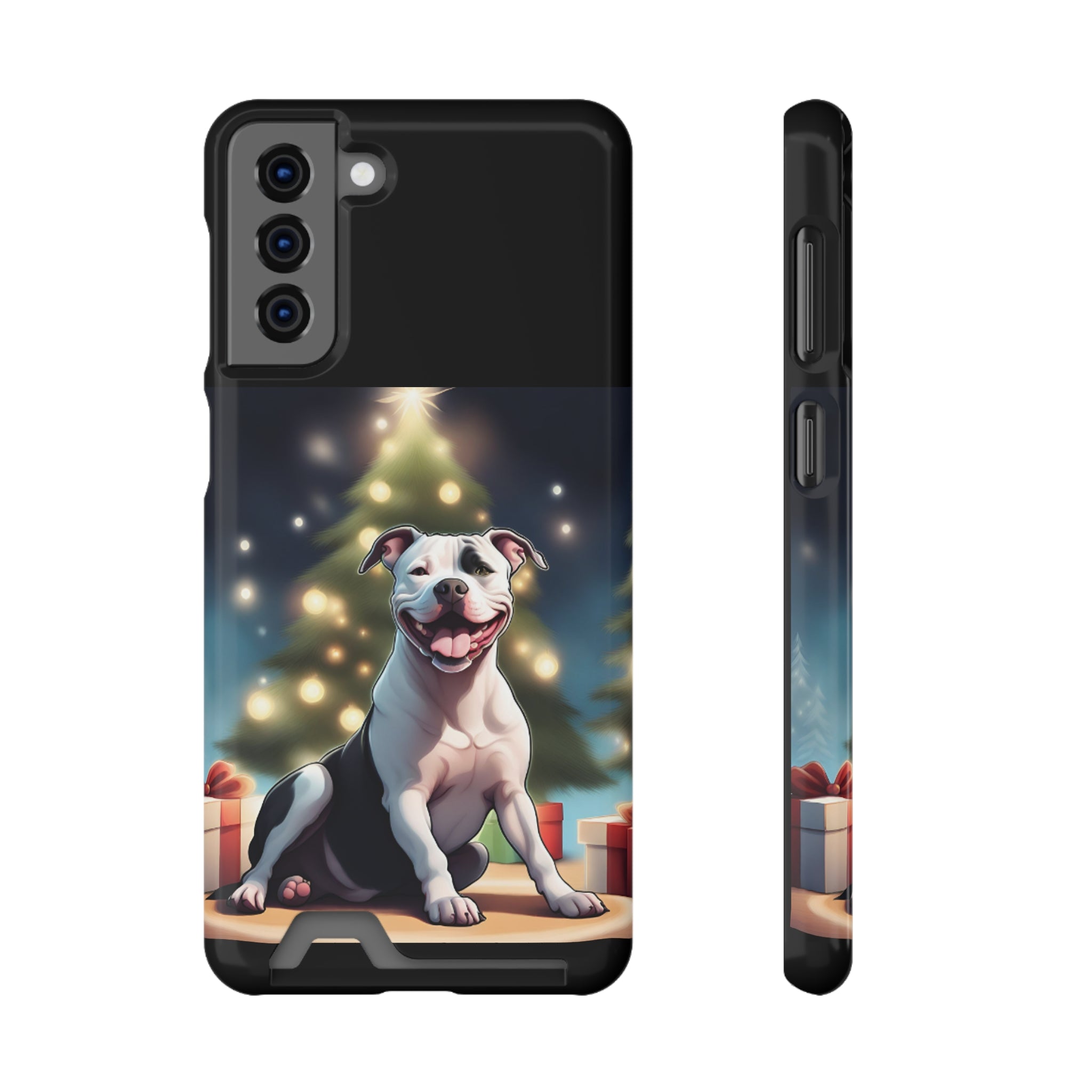 Pitbull Holiday Phone Case with Card Holder